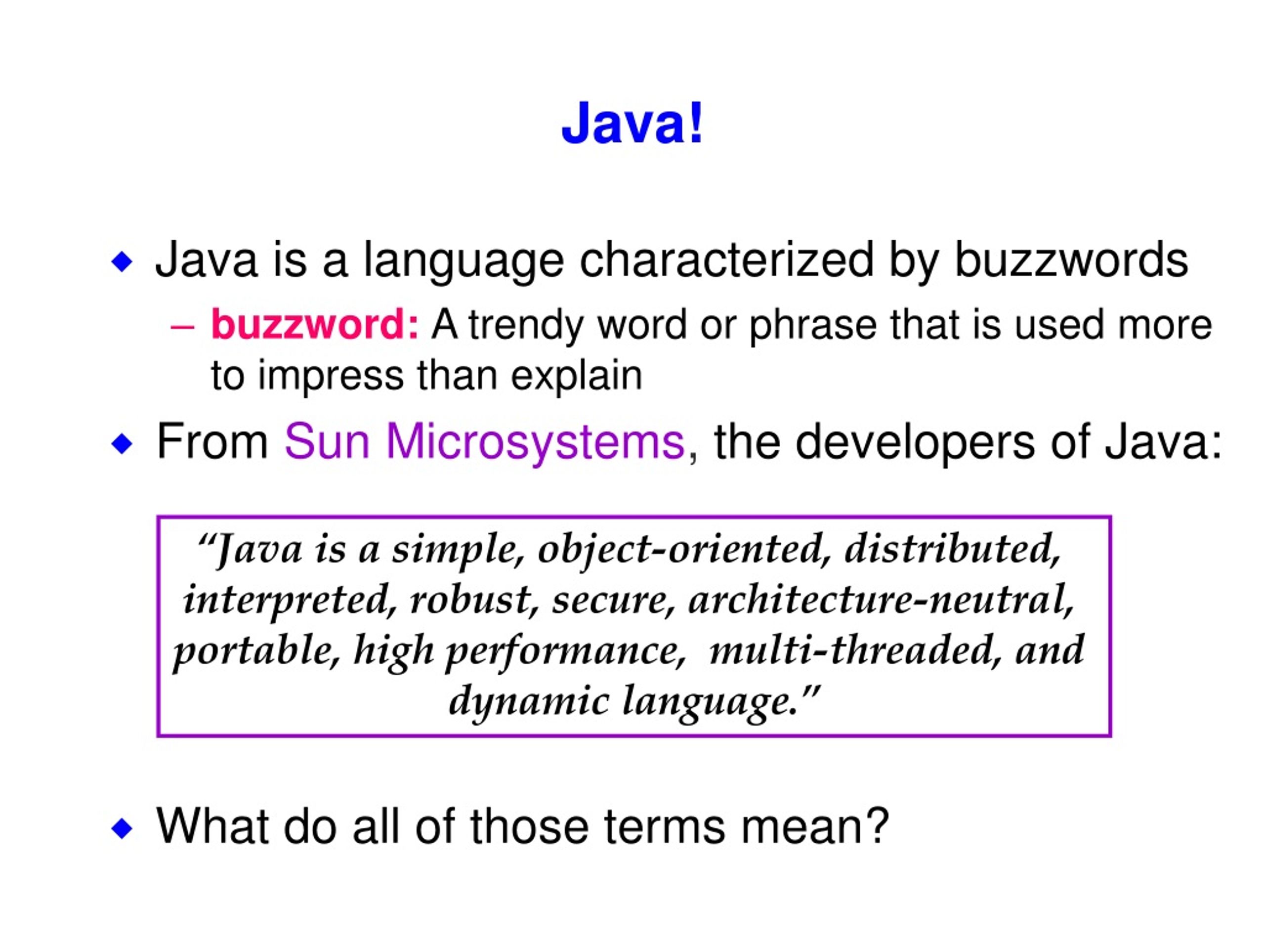 PPT Java Buzzwords PowerPoint Presentation, free download ID279648
