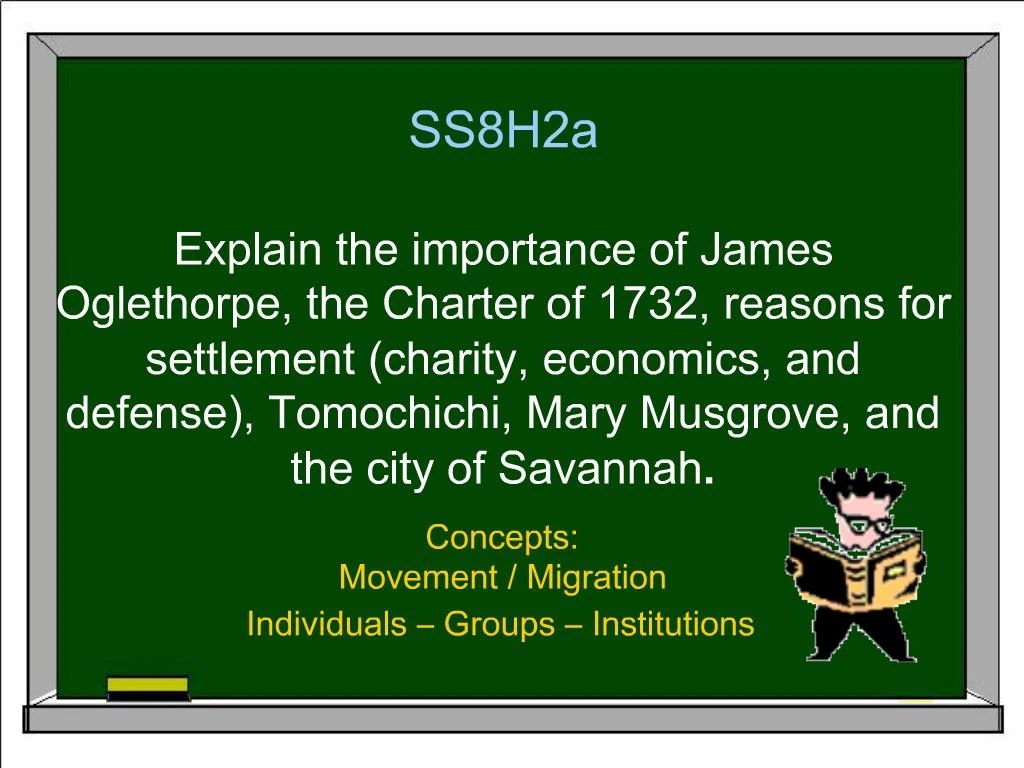 PPT SS8H2a Explain the importance of James Oglethorpe, the Charter of