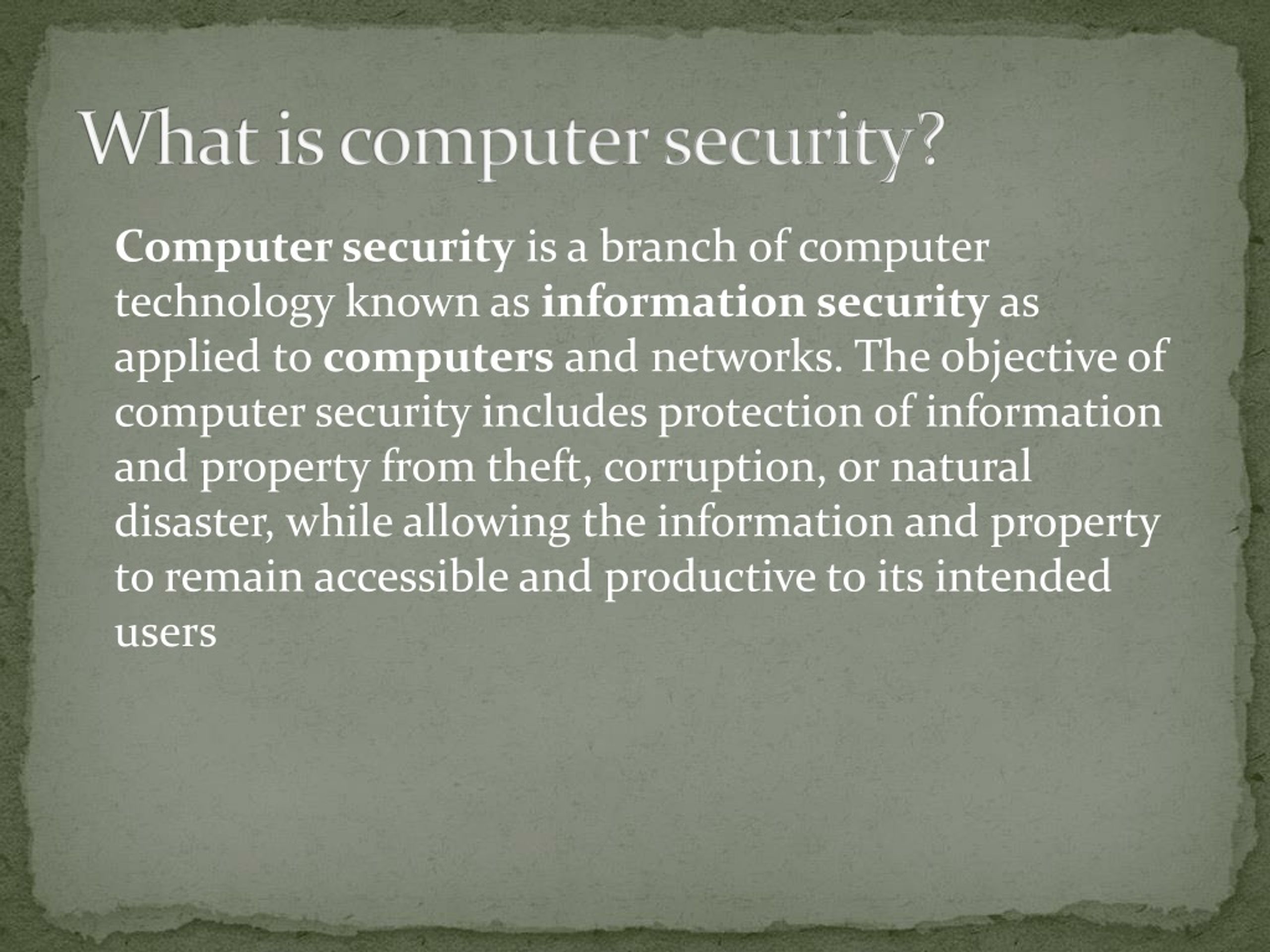 PPT Presentation On Basic Computer Security PowerPoint Presentation