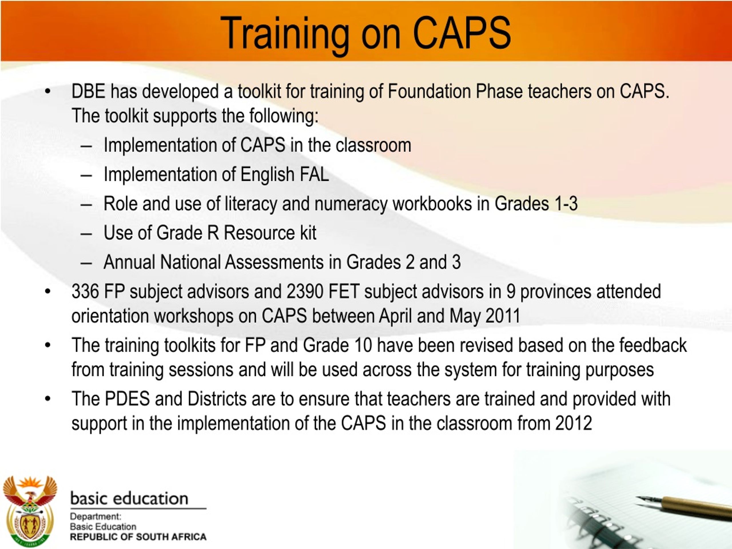PPT NATIONAL CURRICULUM STATEMENT Grades R12 Curriculum and