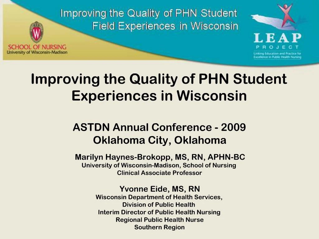 PPT Improving the Quality of PHN Student Experiences in Wisconsin