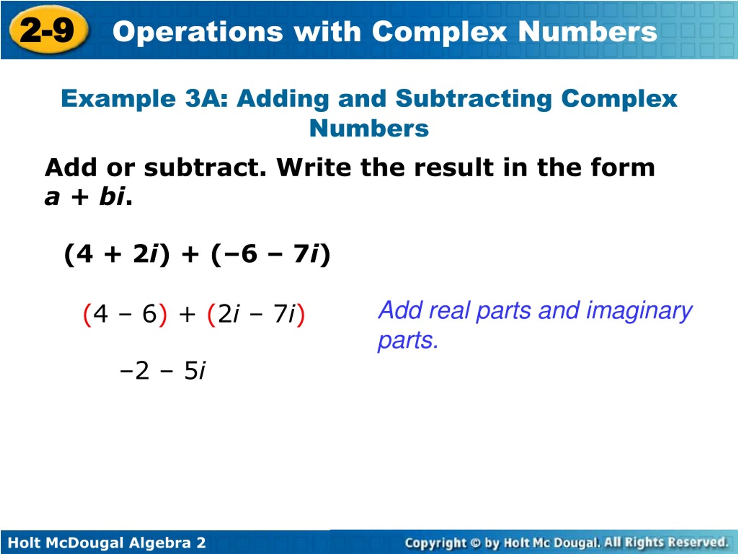 PPT - Warm Up Express each number in terms of i. PowerPoint