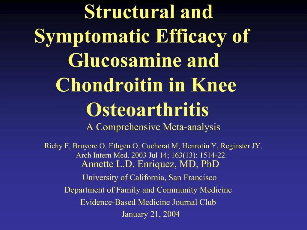 PPT Structural and Symptomatic Efficacy of Glucosamine and
