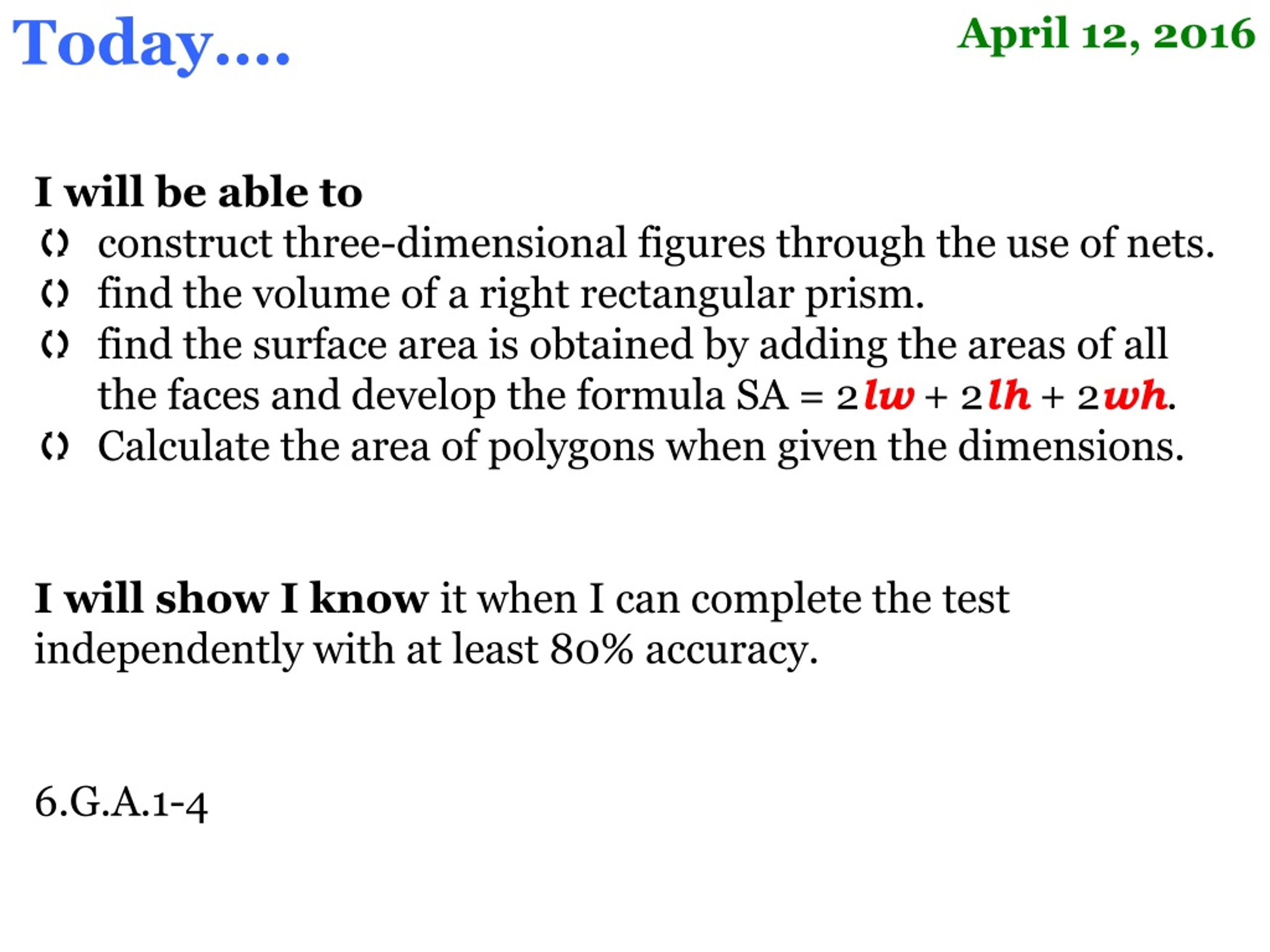 PPT April 12, 2016 Day A Tuesday PowerPoint Presentation, free
