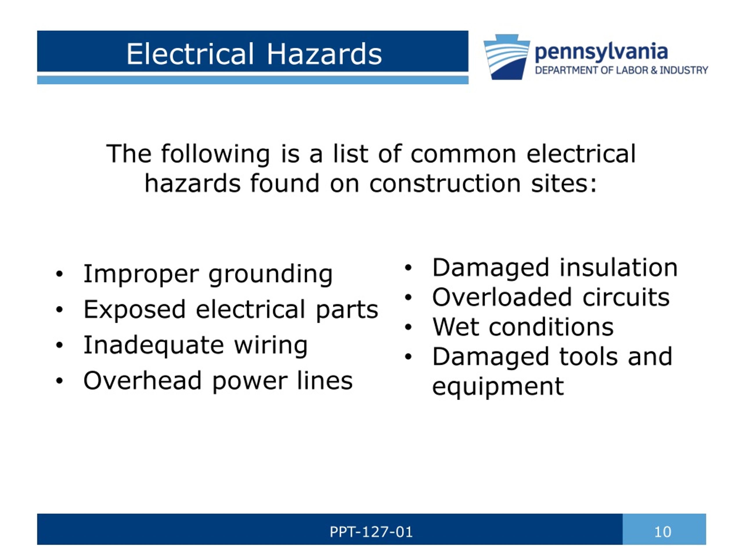 PPT Electrical Hazards in Construction PowerPoint Presentation, free