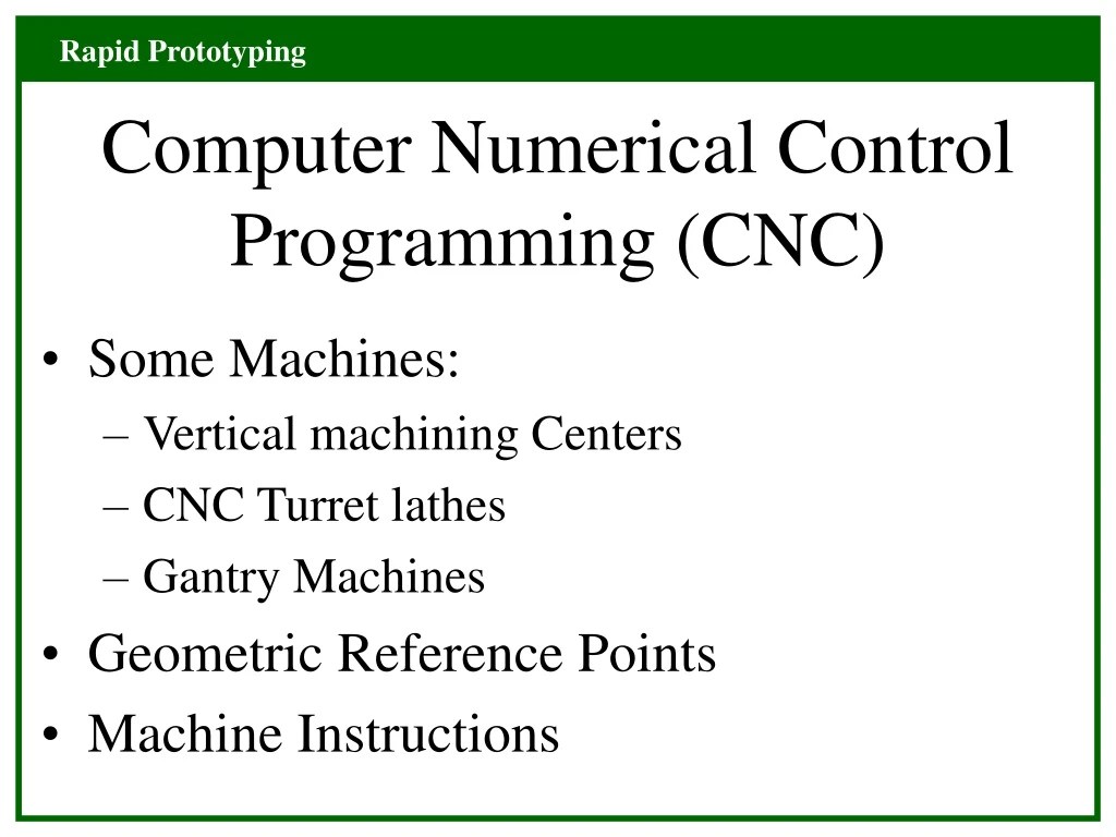 PPT Computer Numerical Control Programming (CNC) PowerPoint