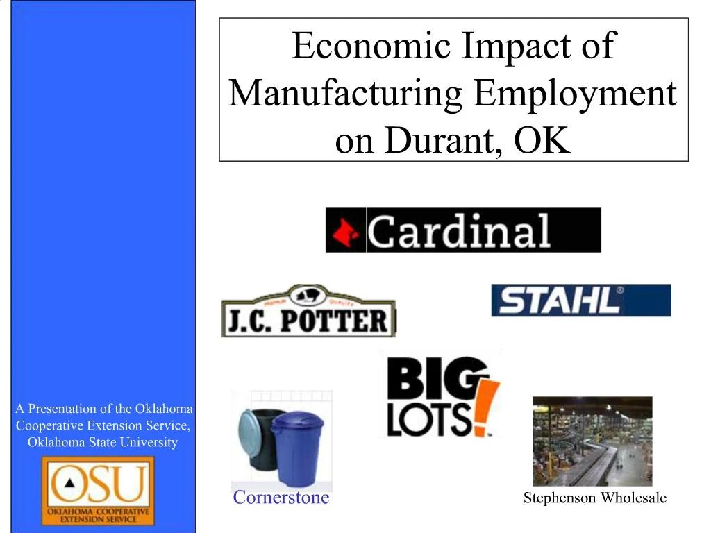 PPT Economic Impact of Manufacturing Employment on Durant, OK