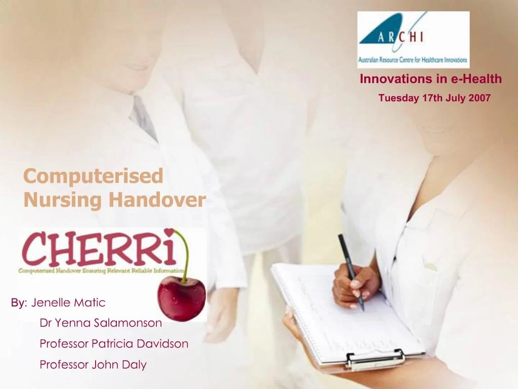 PPT Computerised Nursing Handover PowerPoint Presentation, free download ID370596