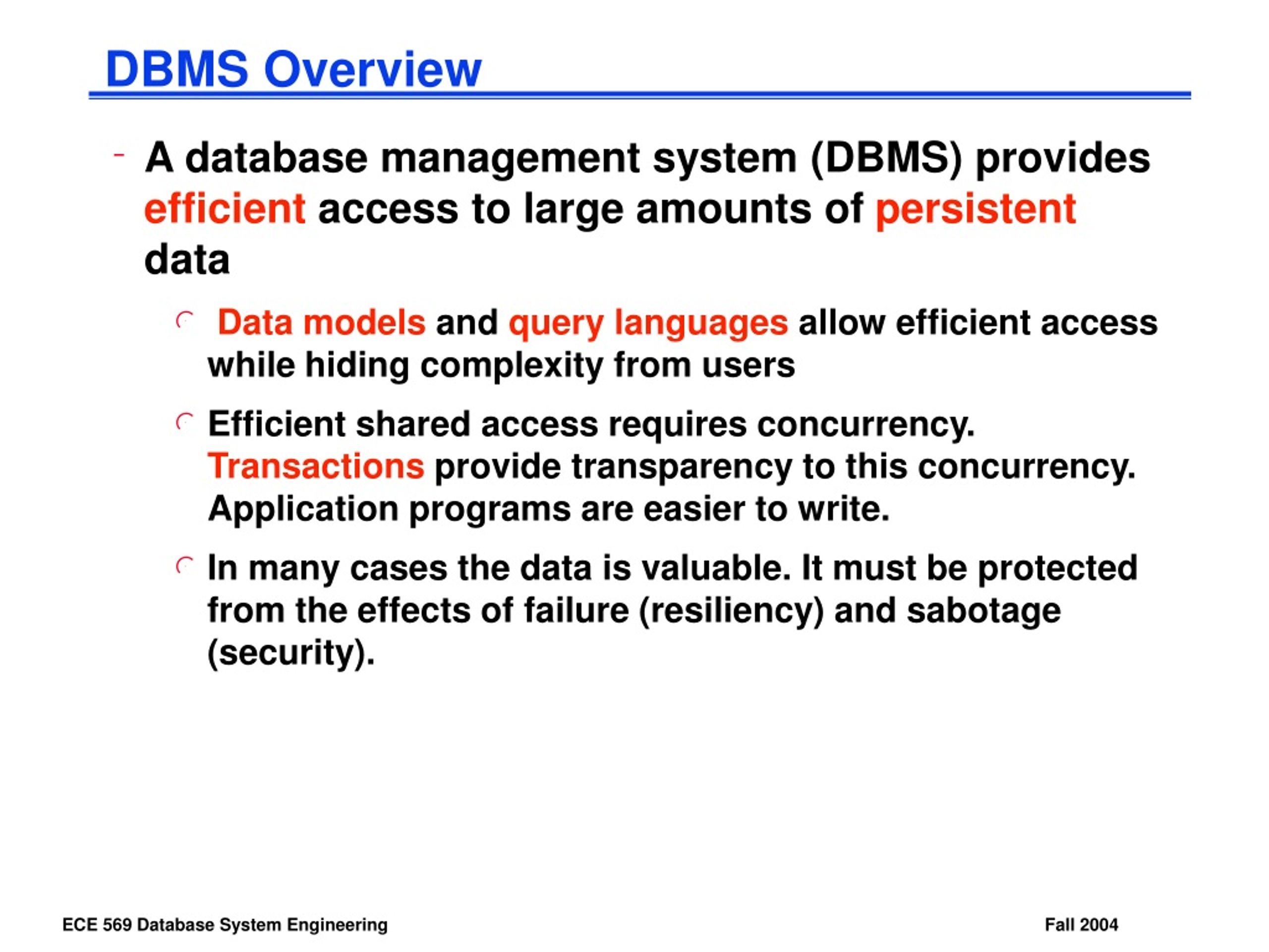 PPT ECE 569 Database System Engineering Fall 2004 PowerPoint