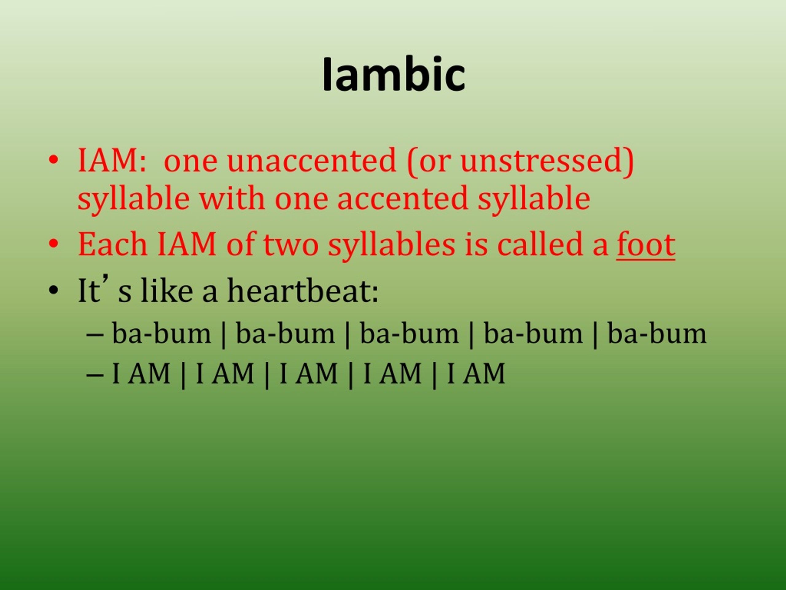 PPT Iambic Pentameter and PowerPoint Presentation, free