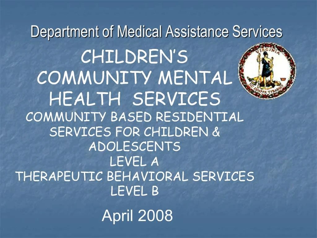 PPT Department of Medical Assistance Services PowerPoint Presentation