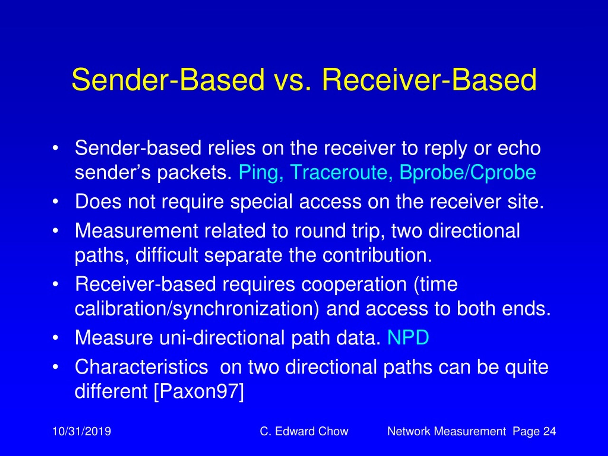 PPT Network Measurement for Widearea Load Balancing C. Edward Chow