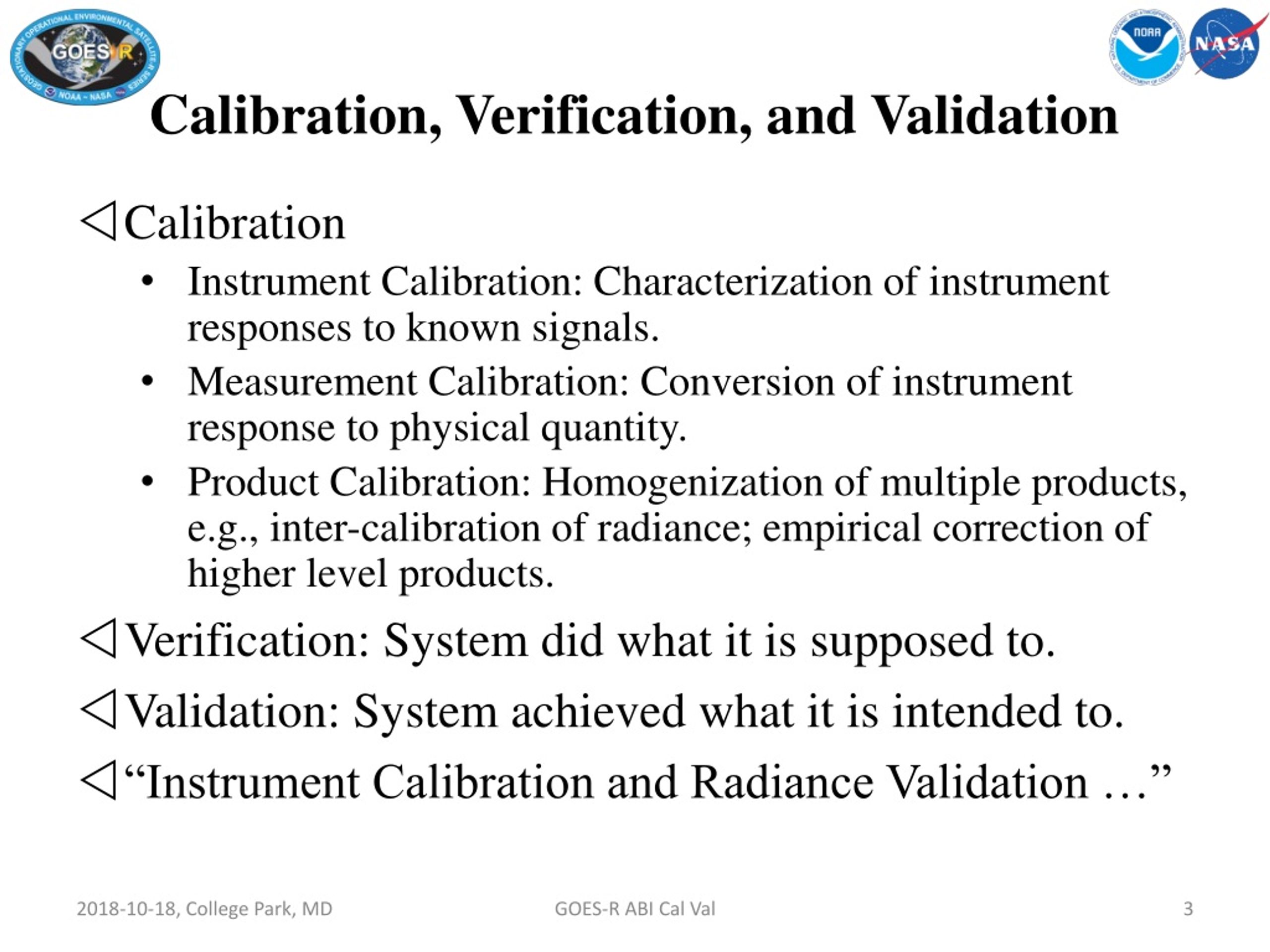PPT Instrument Calibration and Radiance Validation of GOESR ABI