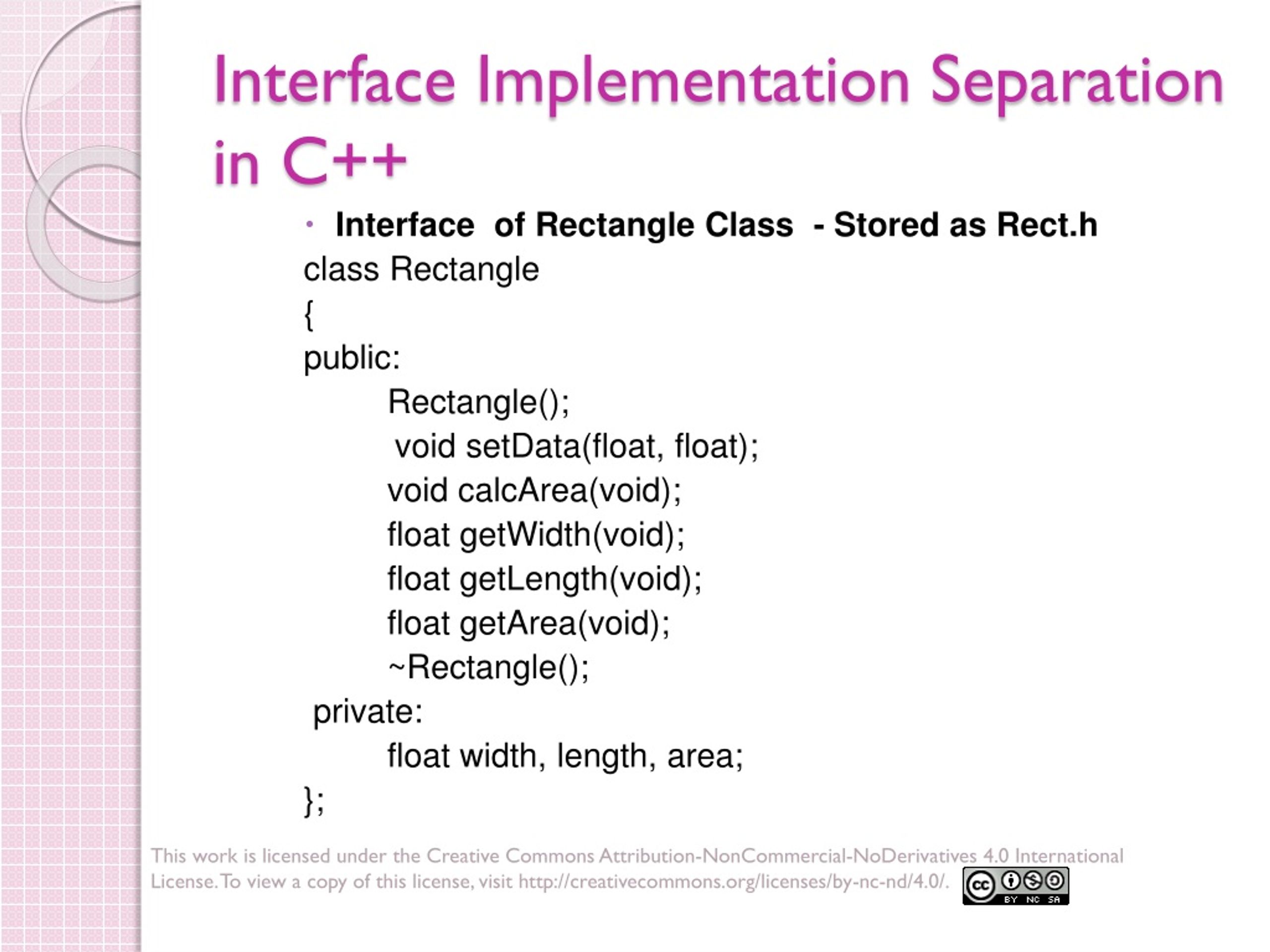 PPT Interface Implementation Separation in C++ PowerPoint