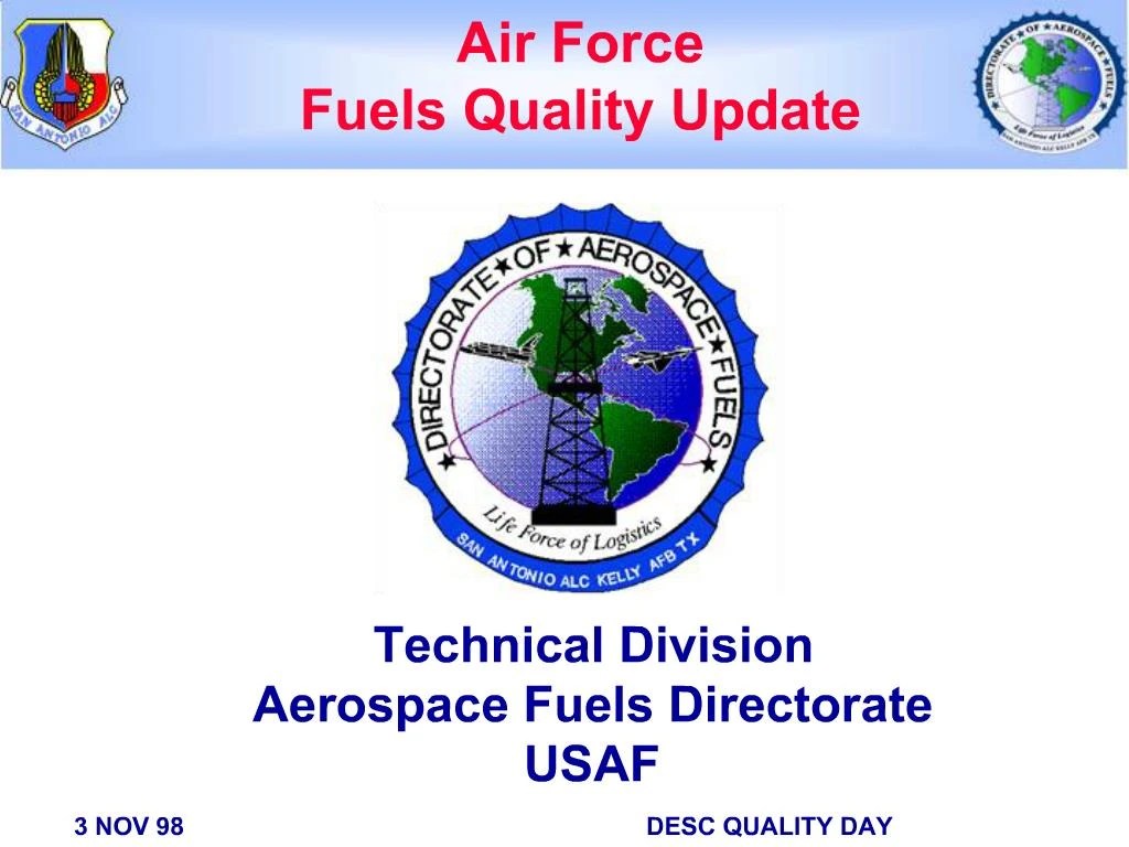 PPT Air Force Fuels Quality Update PowerPoint Presentation, free