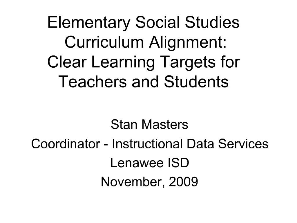 PPT Elementary Social Studies Curriculum Alignment Clear Learning