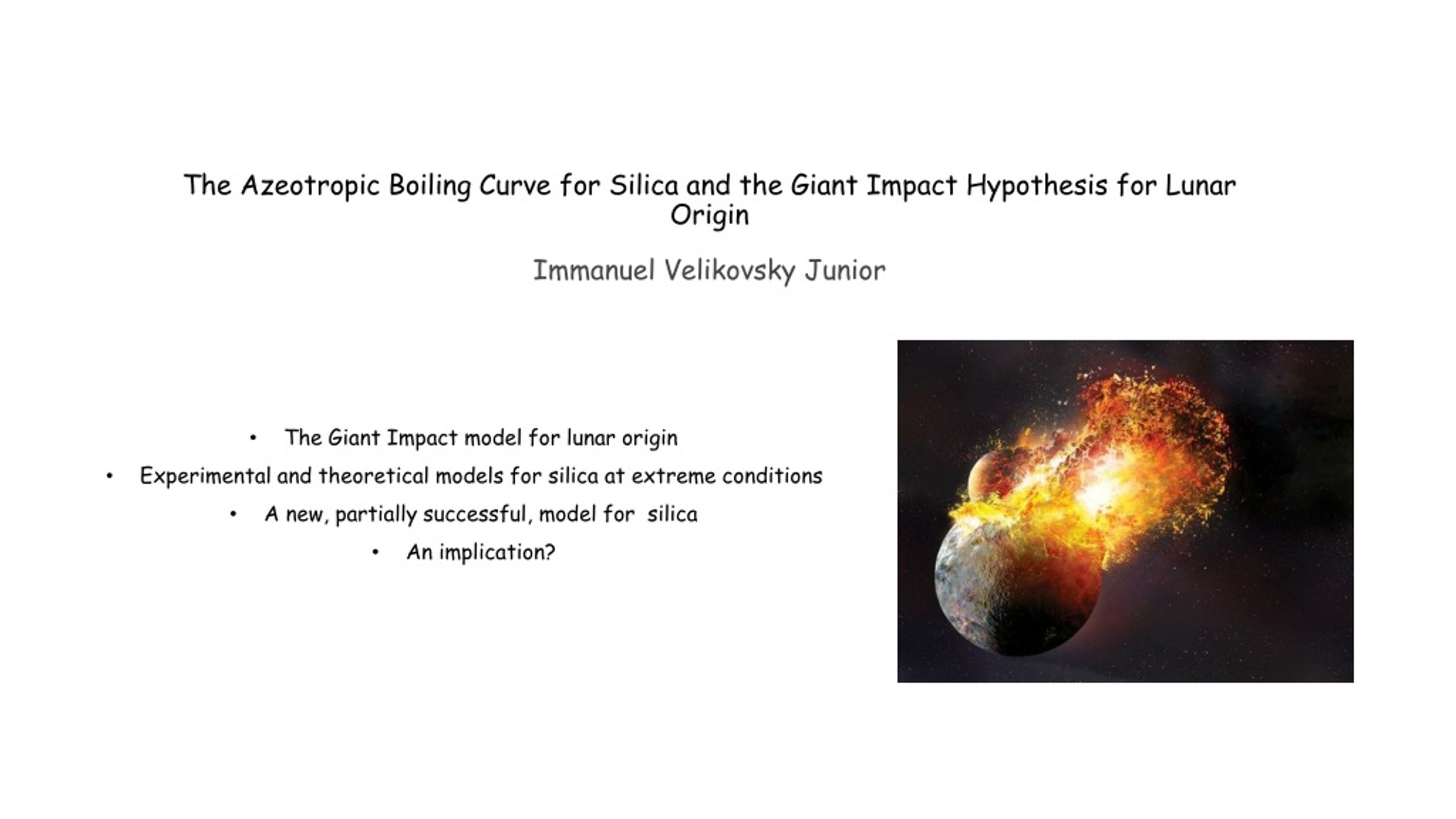 PPT The Giant Impact model for lunar origin PowerPoint Presentation