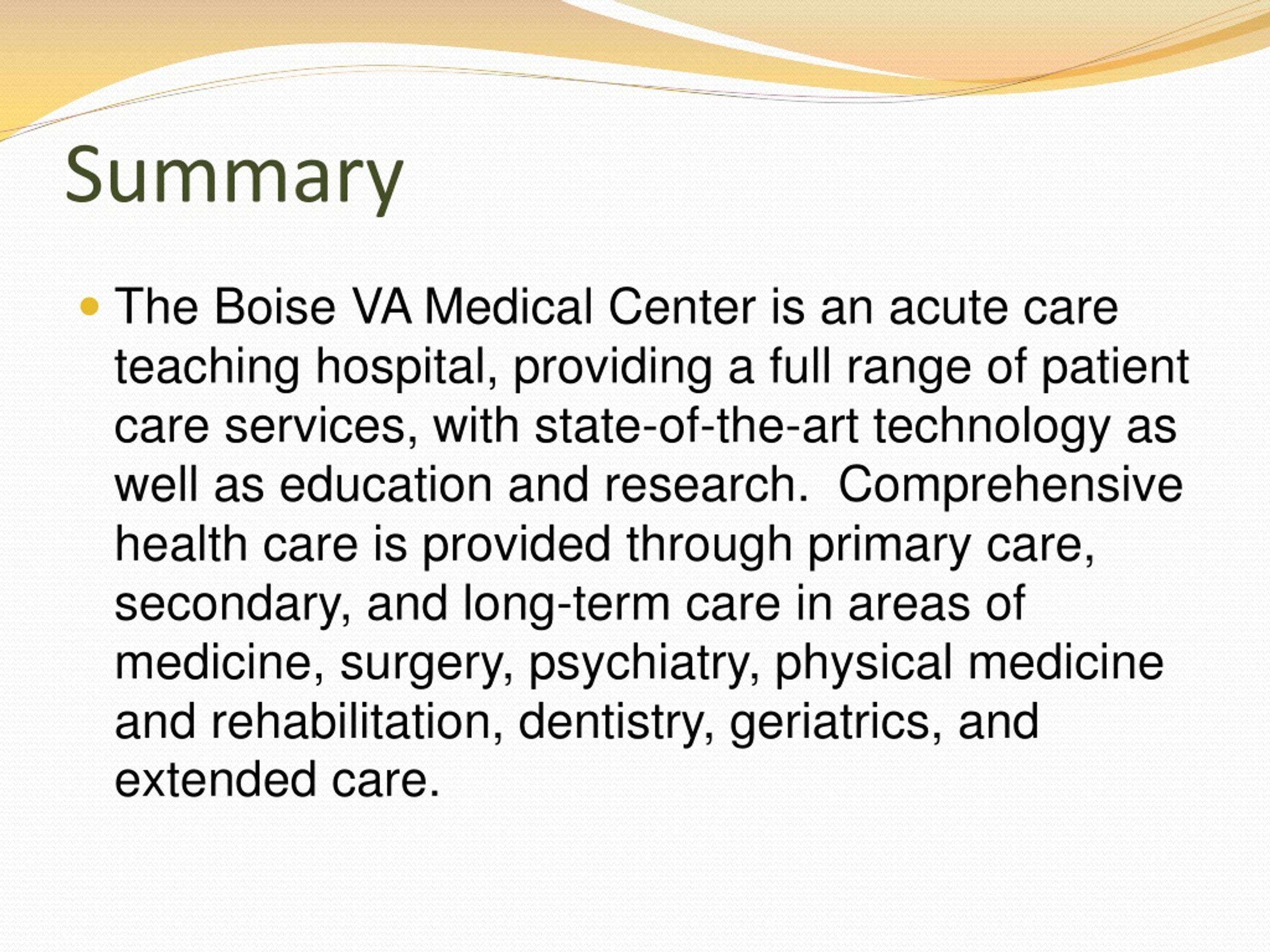 PPT Boise VA Medical Center PowerPoint Presentation, free download