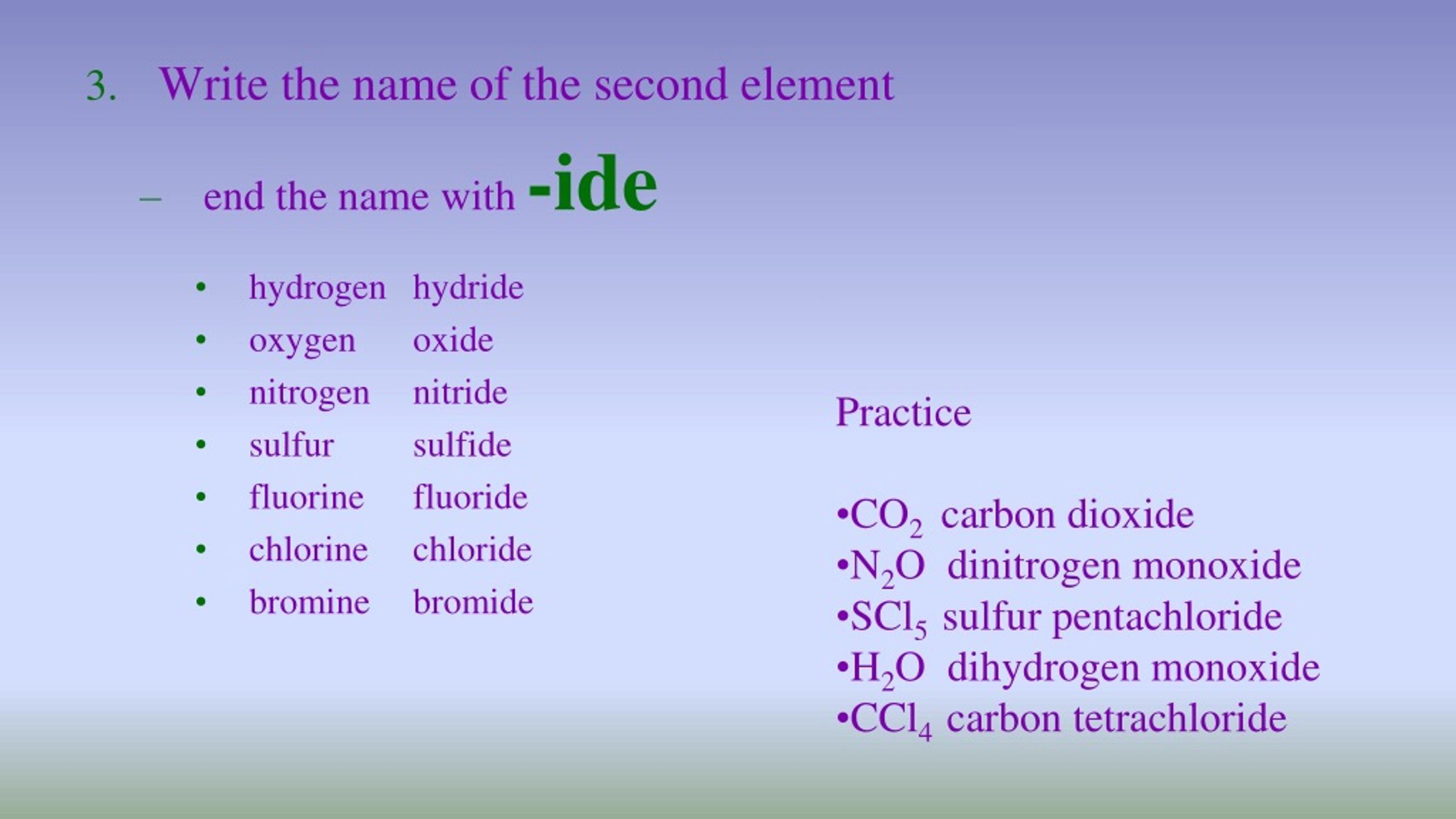 PPT Chemical Nomenclature Formula Writing & Naming Compounds
