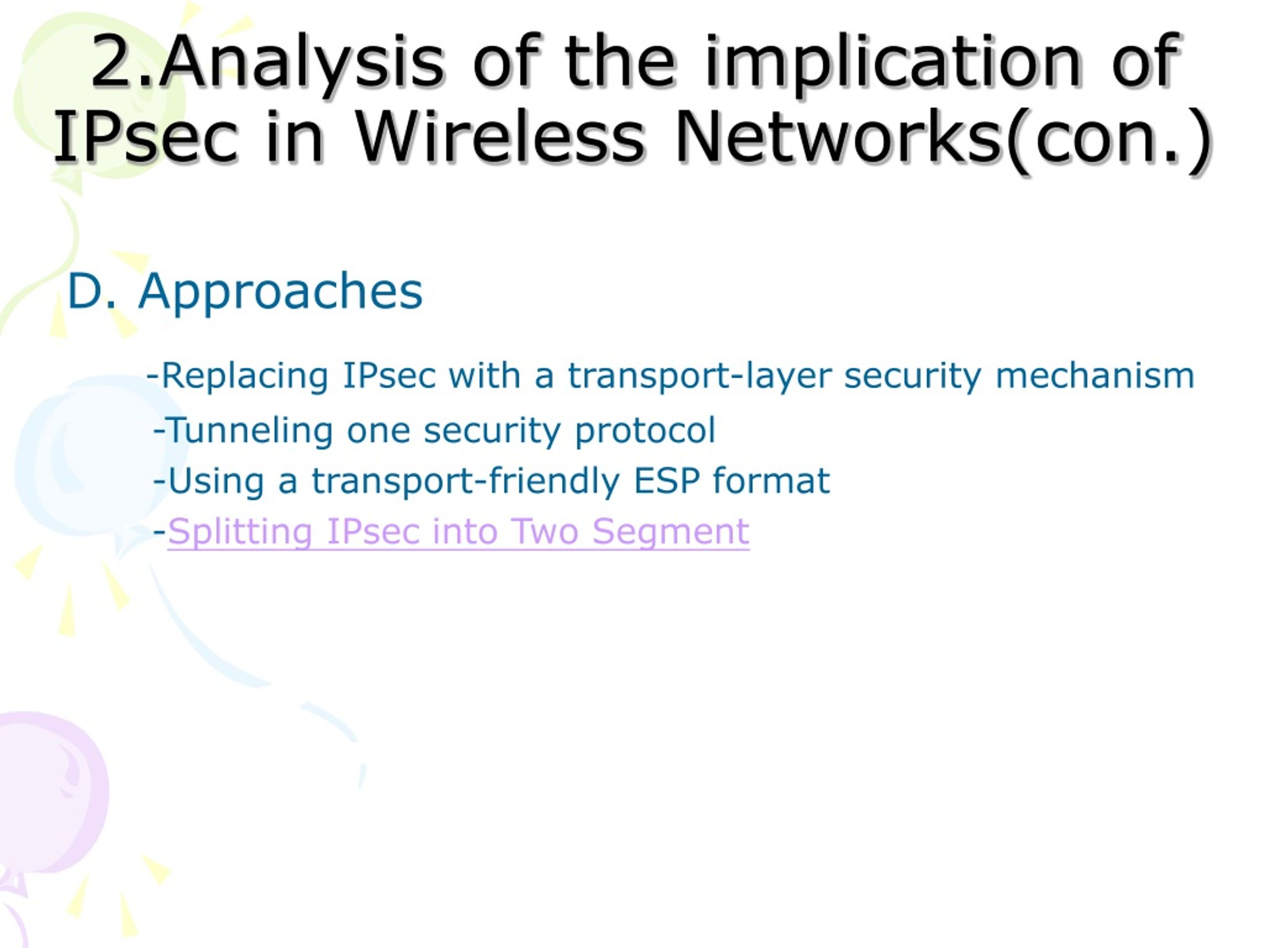 PPT A Multilayer IP Security Protocol for TCP Performance in Wireless