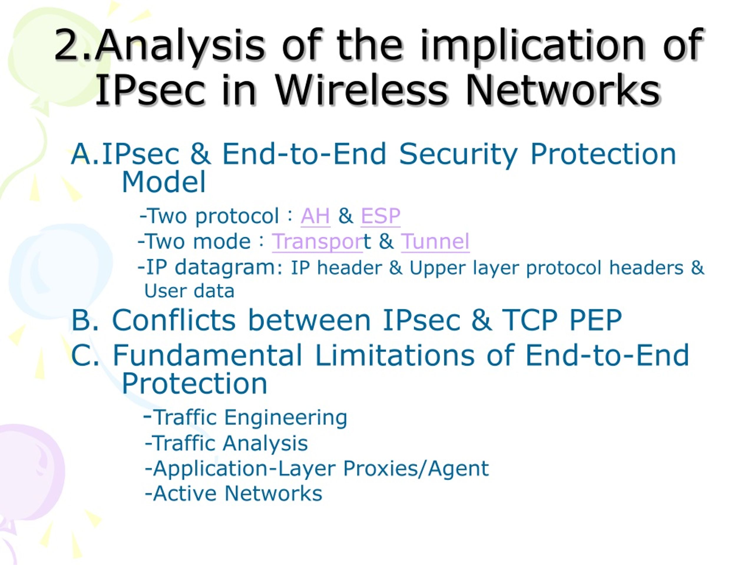PPT A Multilayer IP Security Protocol for TCP Performance in Wireless
