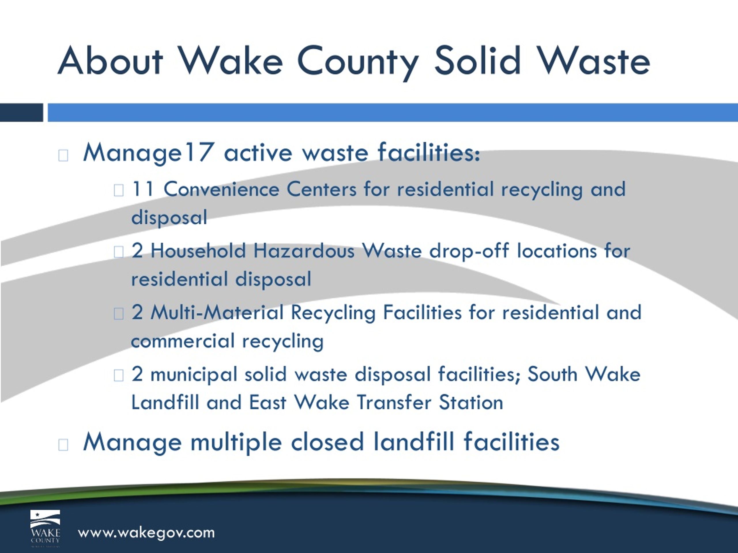 PPT Wake County Experience with Alternative Landfill Land Use PowerPoint Presentation ID480541