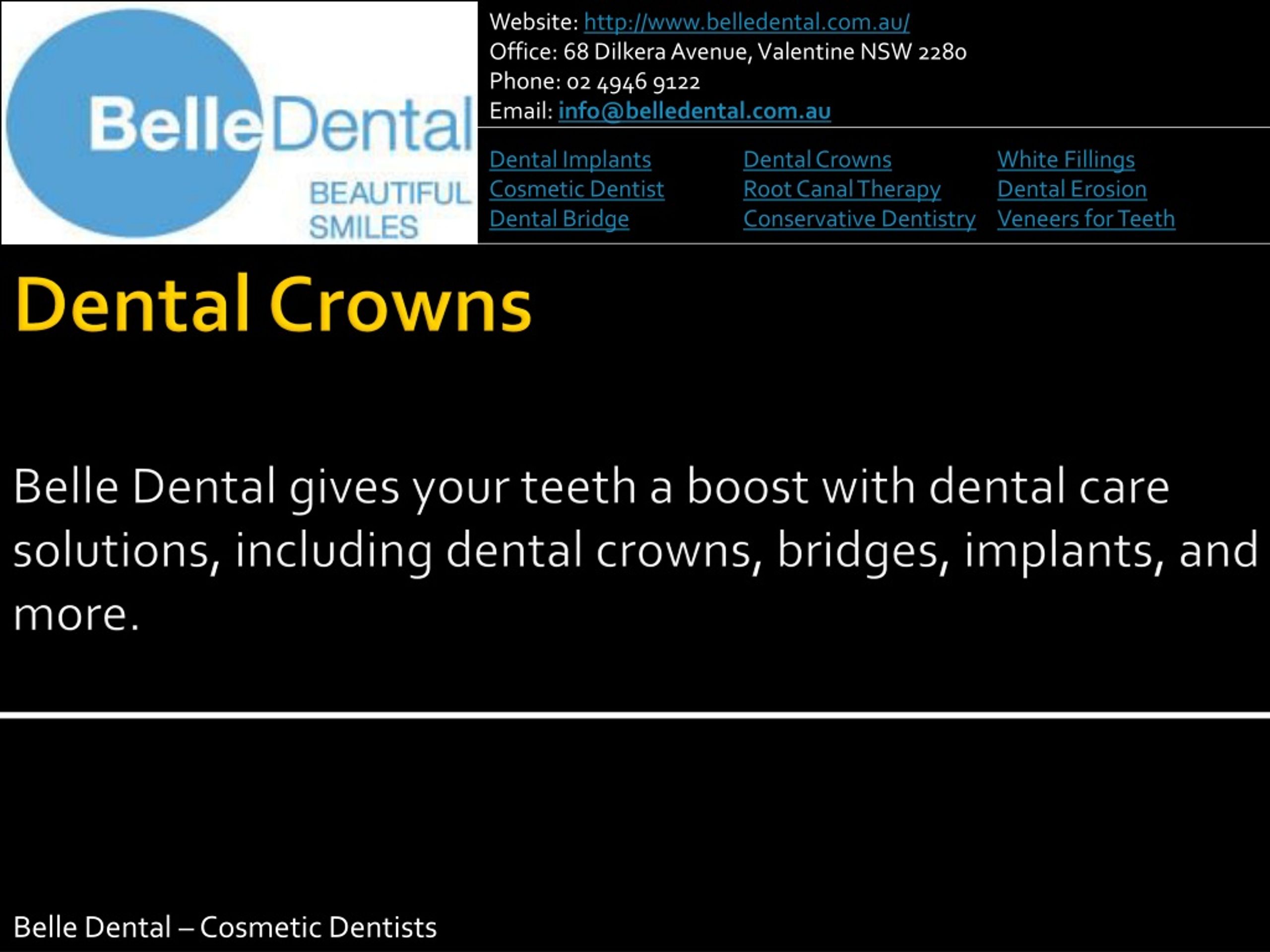 PPT Belle Dental Cosmetic Dentist PowerPoint Presentation, free