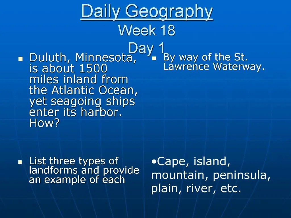 PPT - Daily Geography Week 18 Day 1 PowerPoint Presentation, free