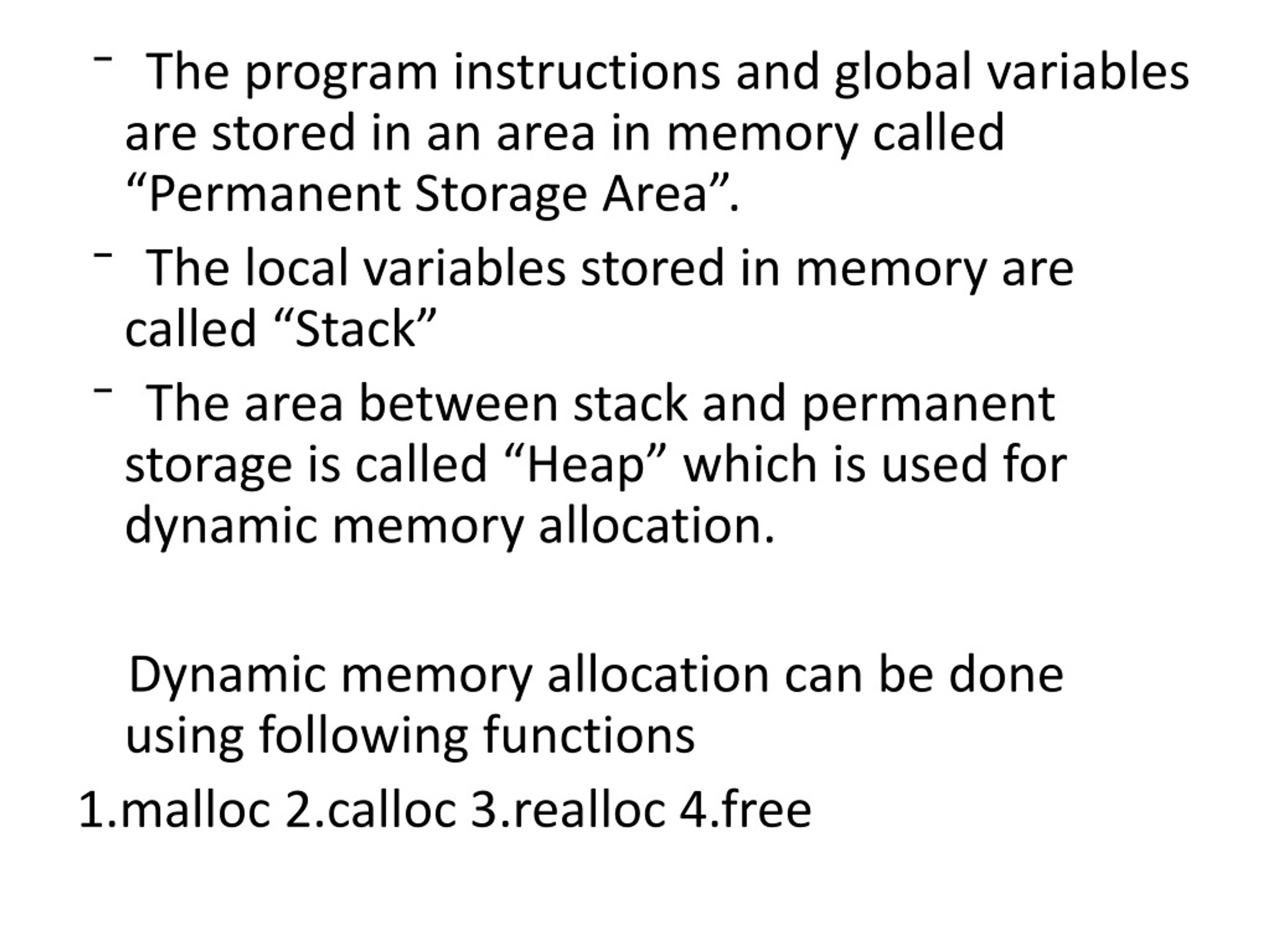 PPT Memory allocation functions PowerPoint Presentation, free