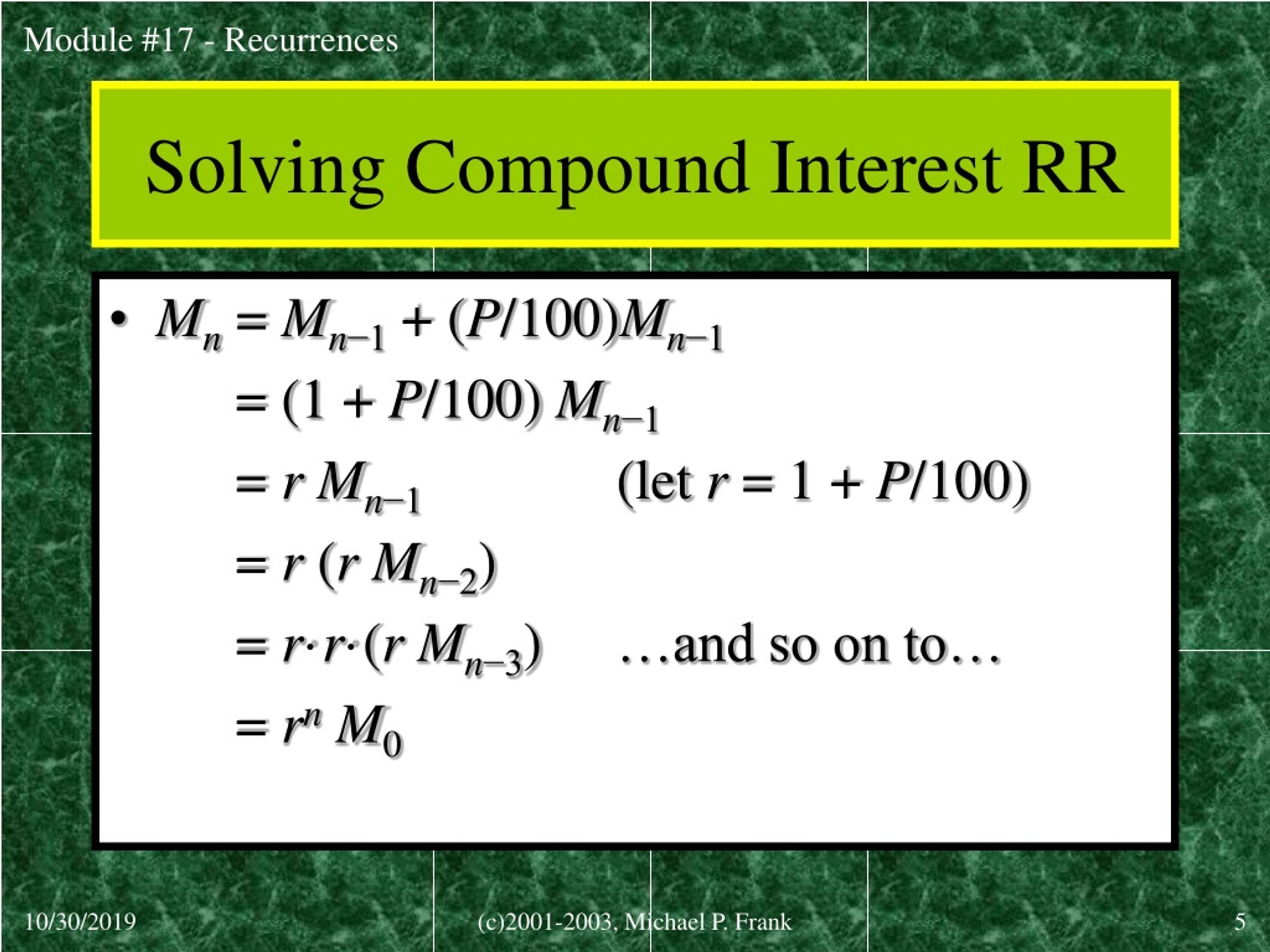 PPT Module 17 Recurrence Relations PowerPoint Presentation, free