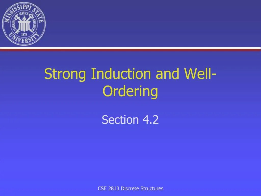 PPT Strong Induction and WellOrdering PowerPoint Presentation, free