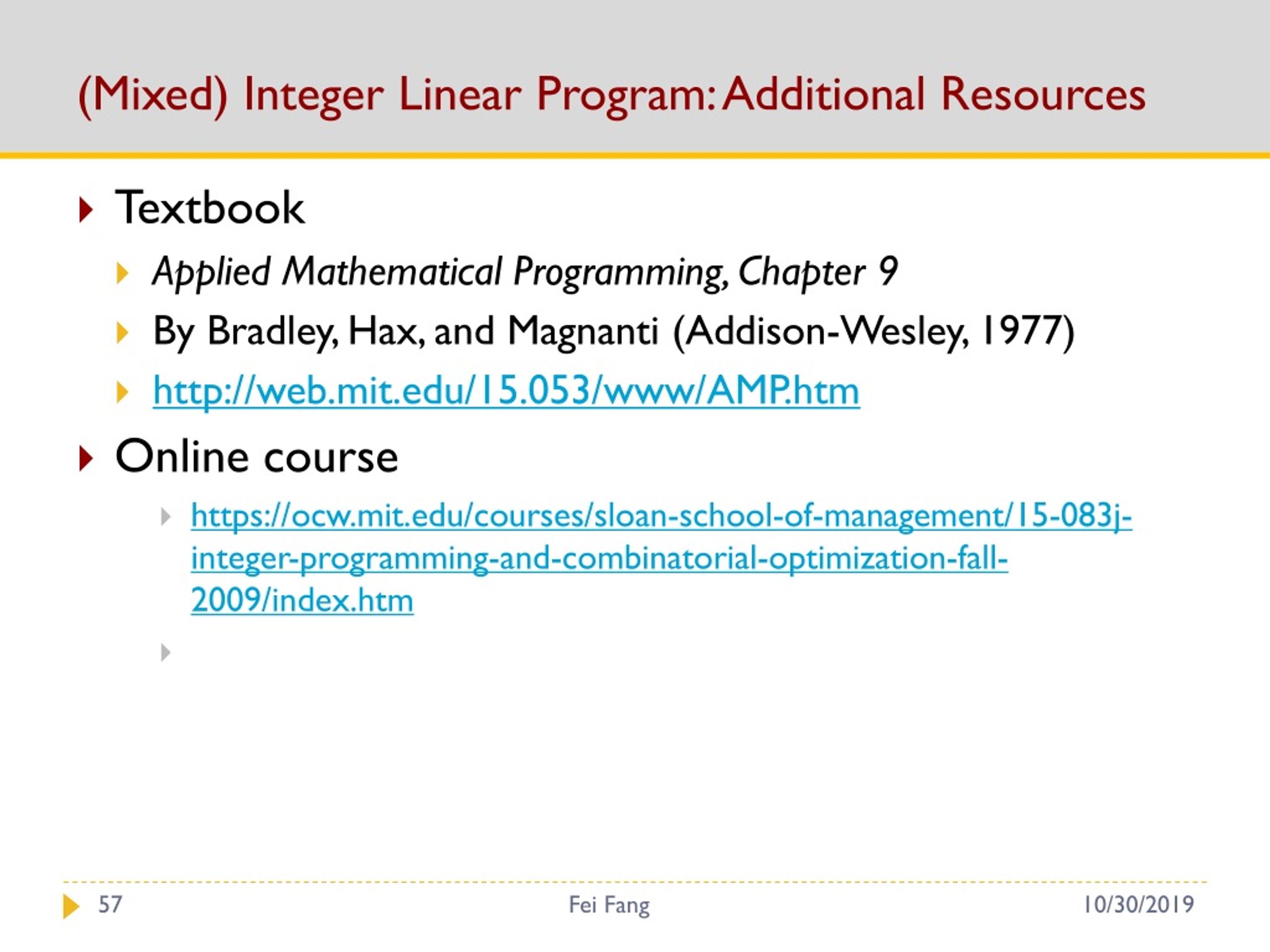 PPT 15381 / 681 Instructors Fei Fang (This Lecture) and Dave