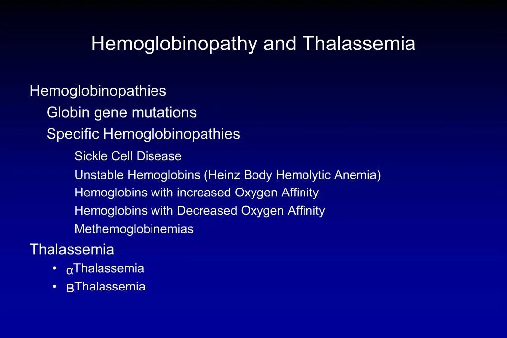 PPT Hemoglobinopathy and Thalassemia PowerPoint Presentation, free download ID601076