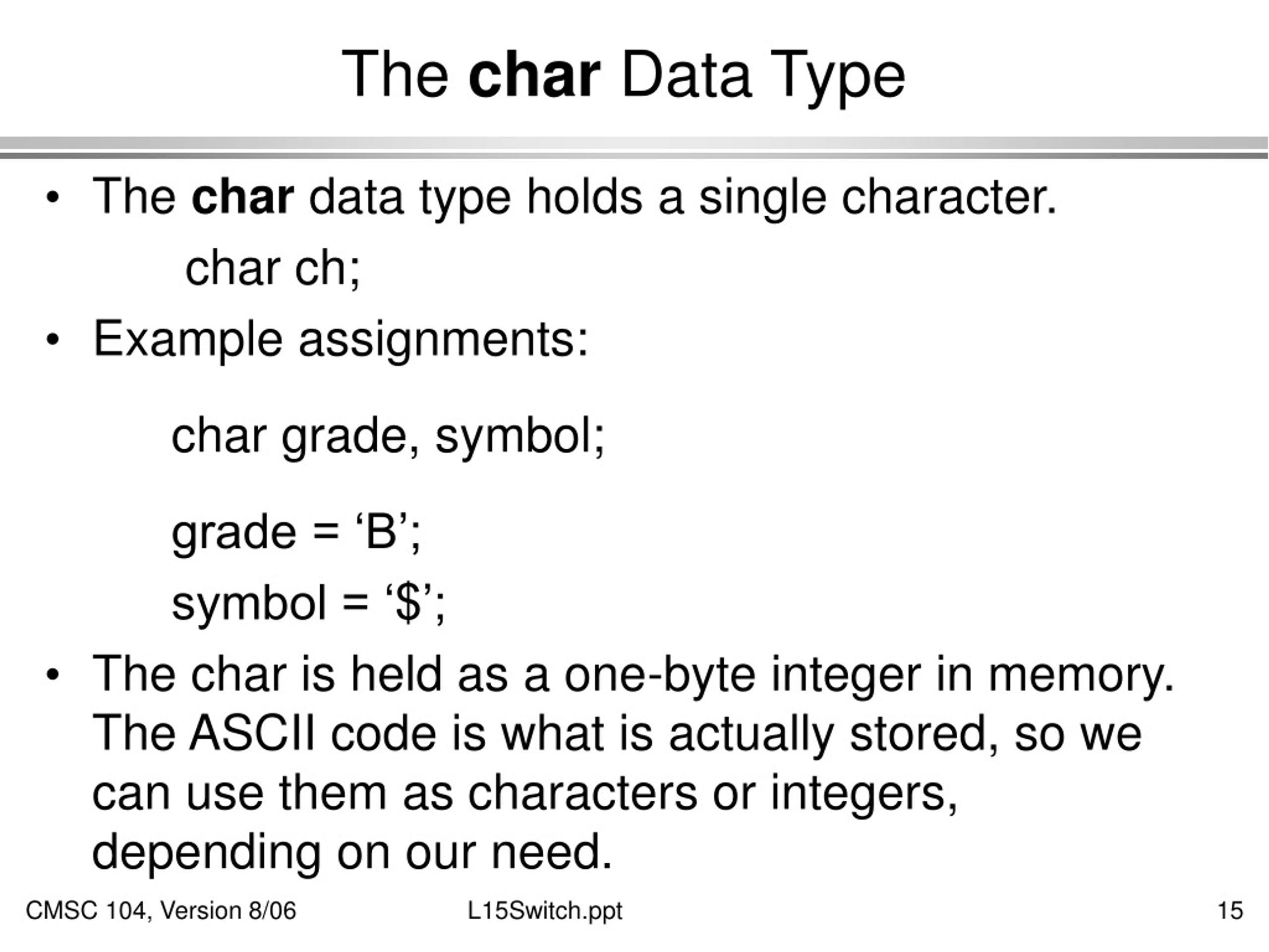 PPT The switch Statement PowerPoint Presentation, free download ID