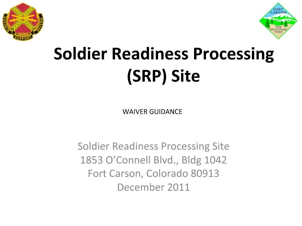 PPT Soldier Readiness Processing SRP Site PowerPoint Presentation