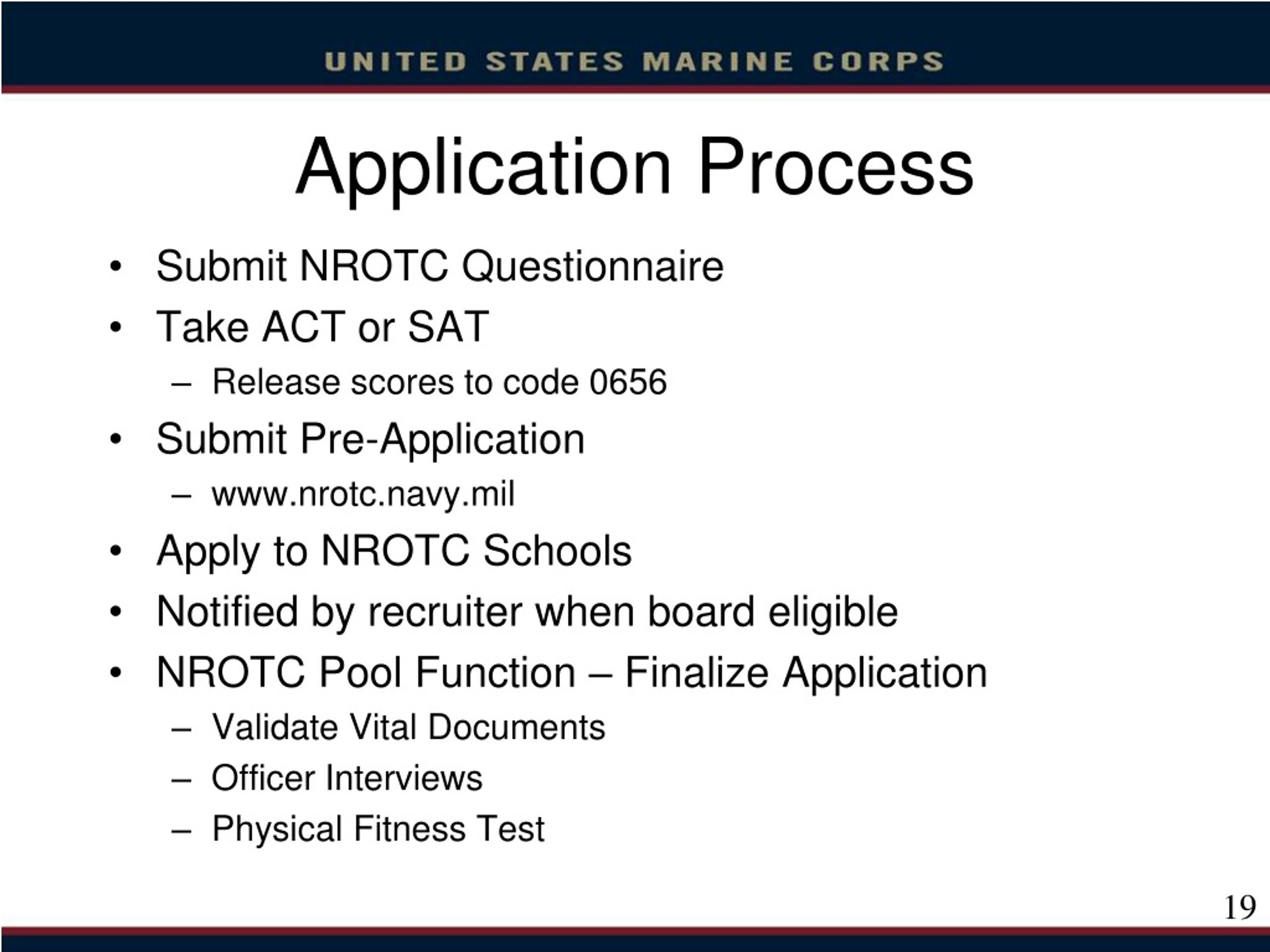 PPT Naval Reserve Officer Training Corps Marine Option Program 4 Year