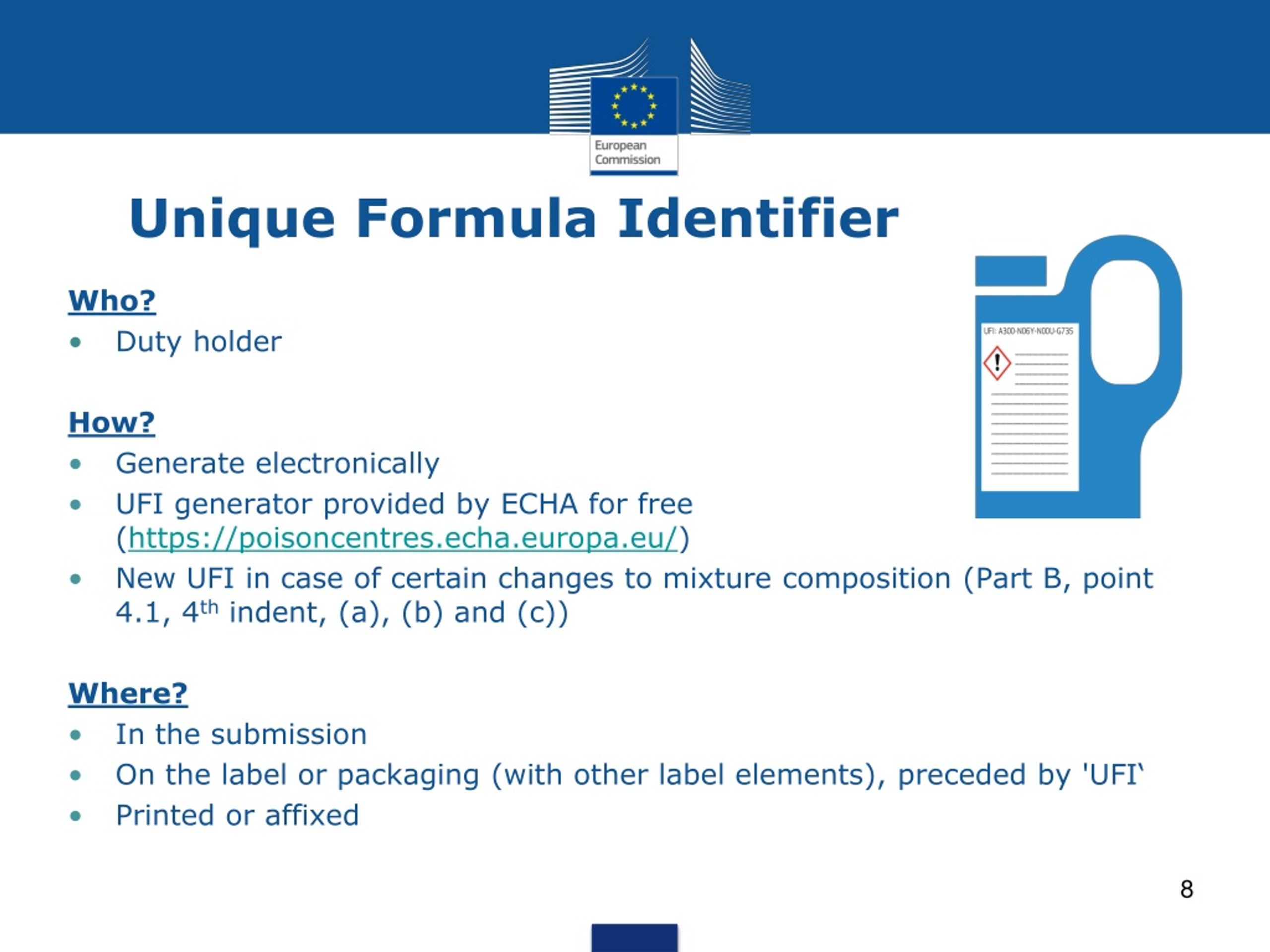 PPT Application of the Unique Formula Identifier (UFI) to biocidal products PowerPoint