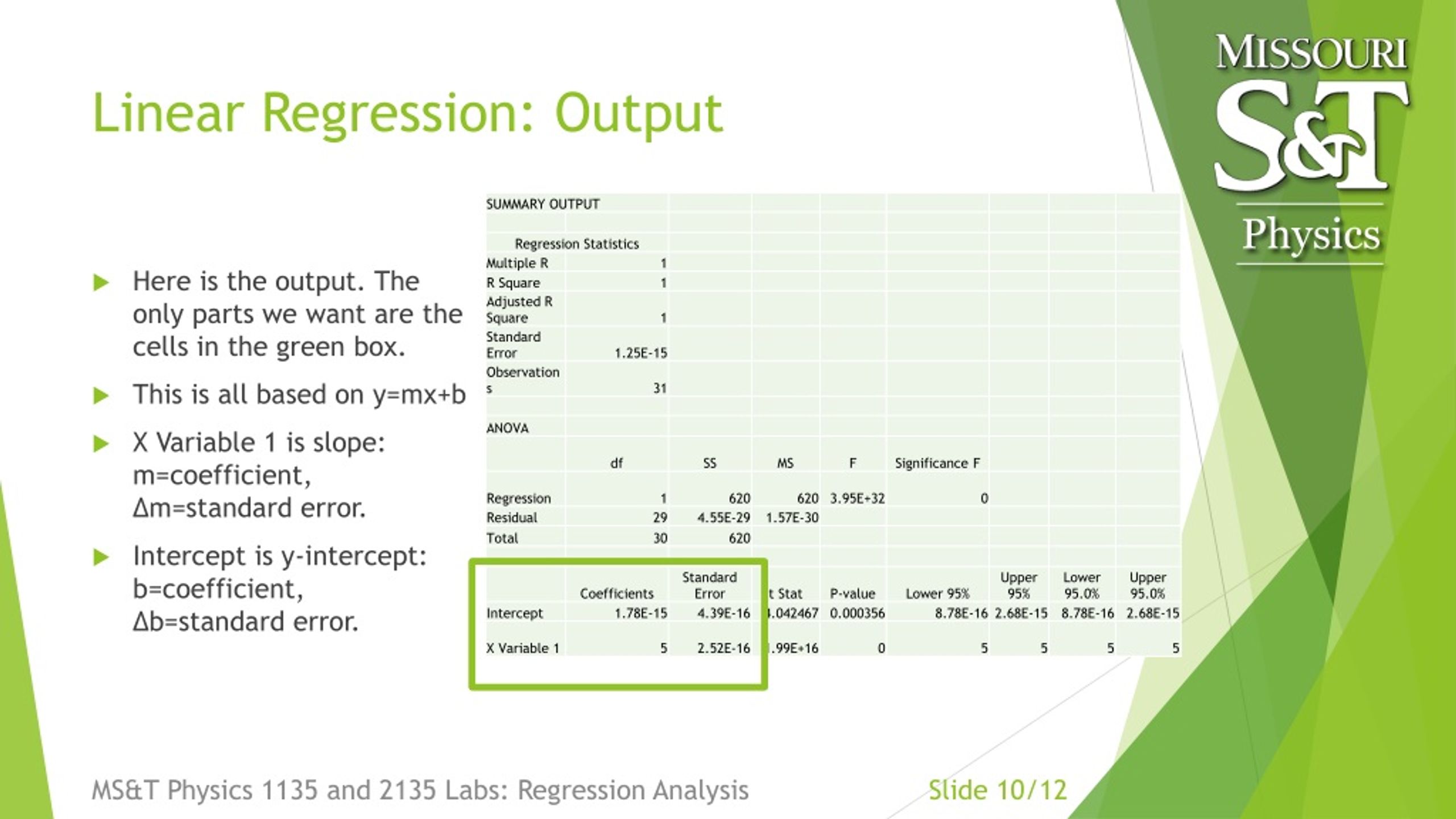 PPT Regression Analysis in Microsoft Excel PowerPoint Presentation