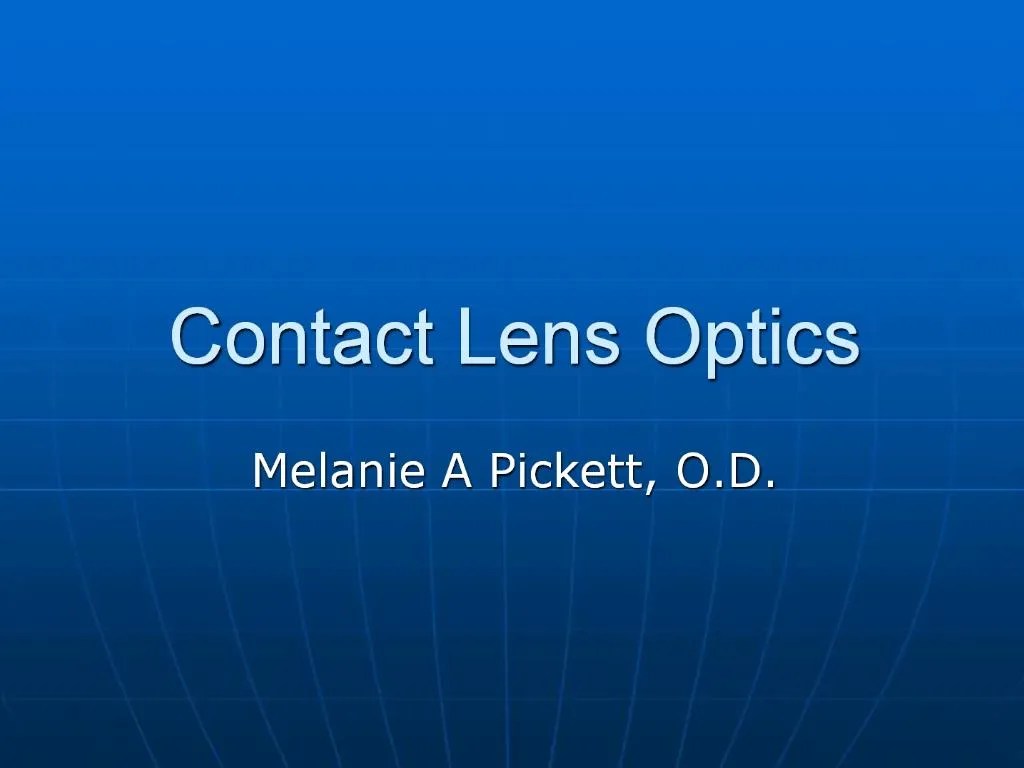 PPT Contact Lens Optics PowerPoint Presentation, free download ID702523