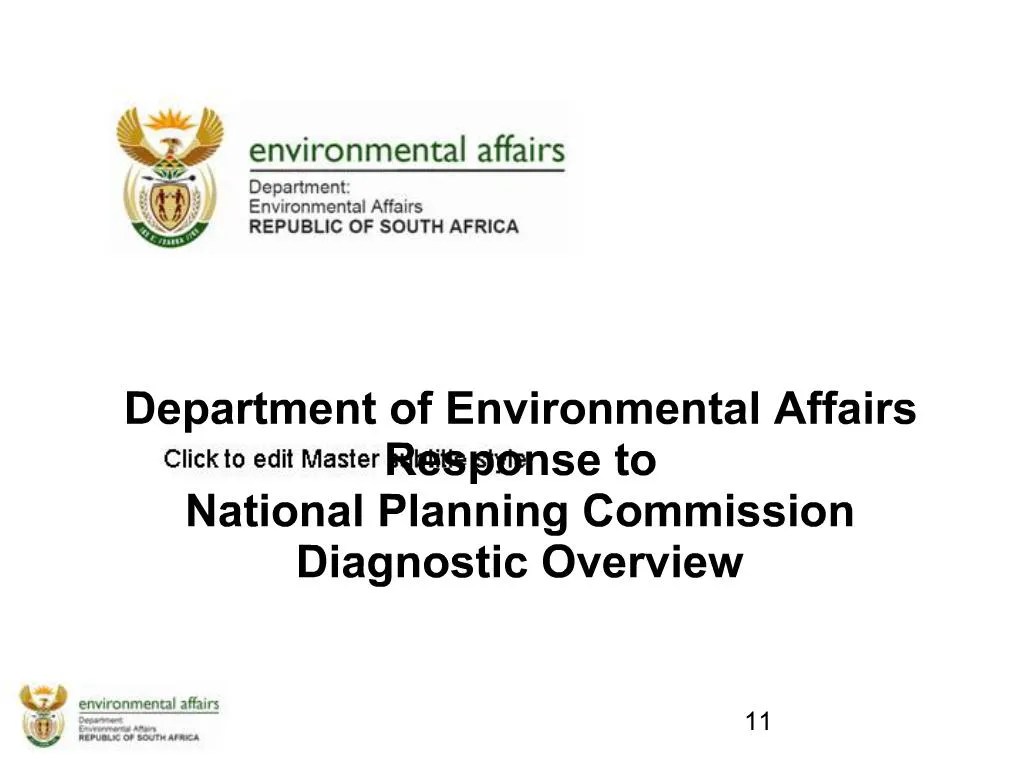 PPT Department of Environmental Affairs Response to National Planning