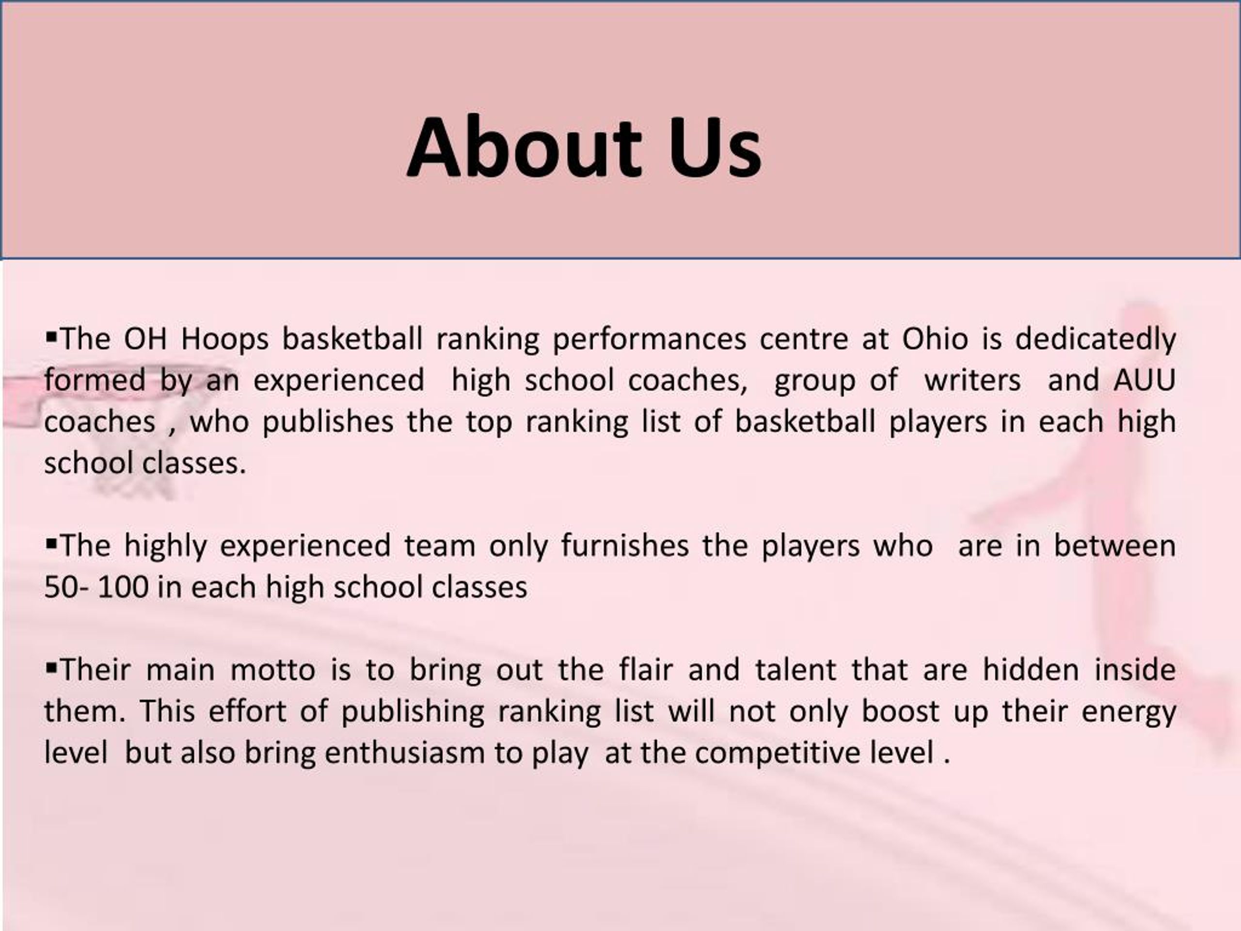 PPT Ohio High School Basketball Player Rankings PowerPoint