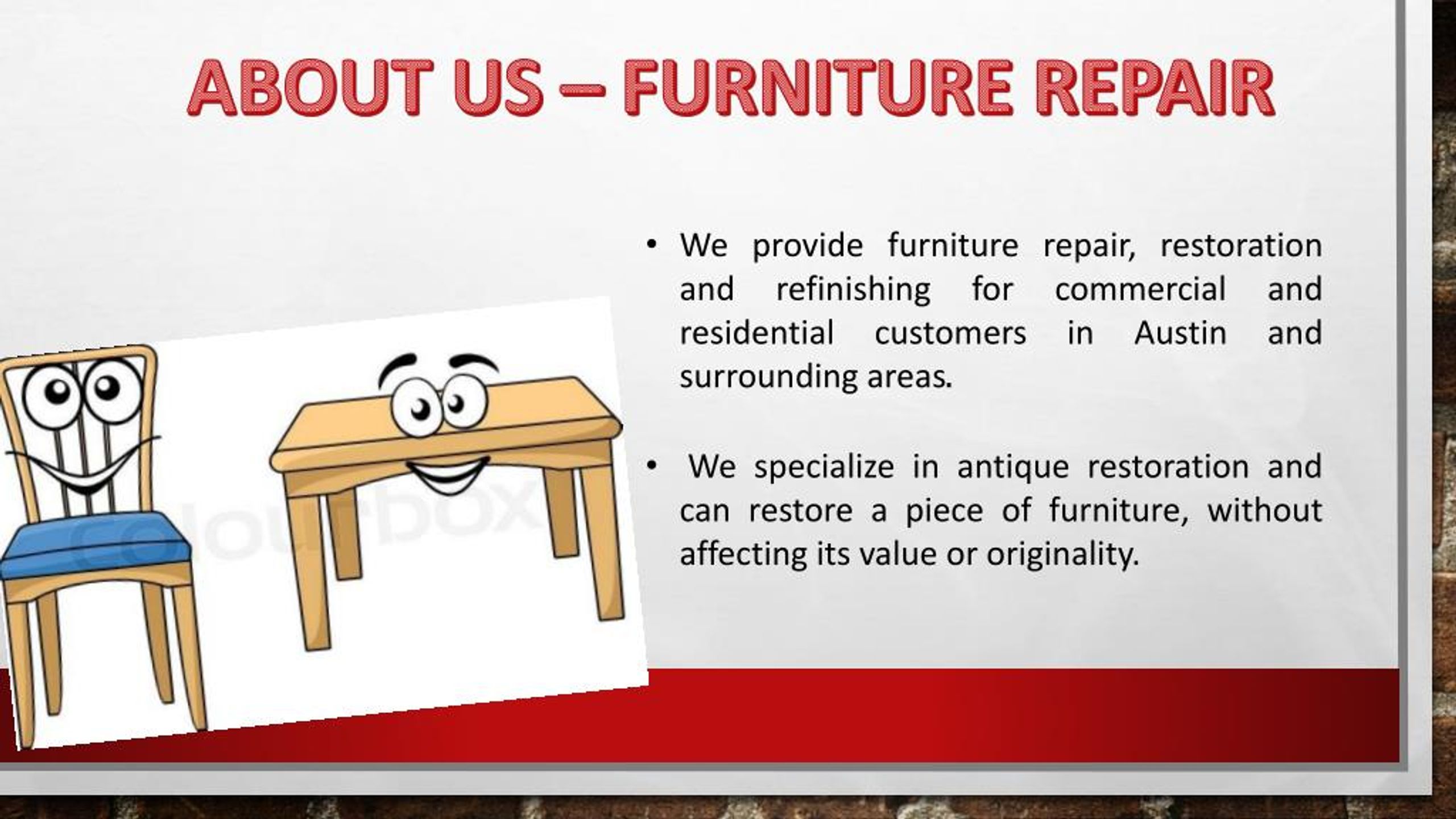 PPT Austin Furniture Repair PowerPoint Presentation, free download