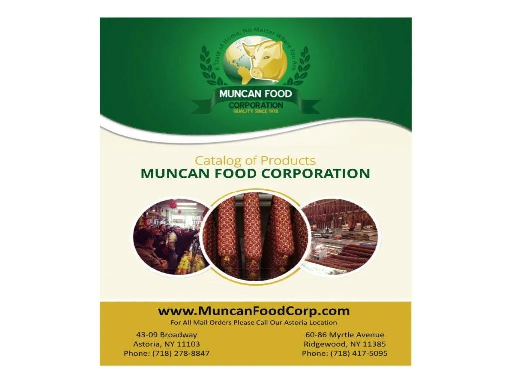 PPT Fresh meat shop Astoria Muncan Food Corp Products Catalog