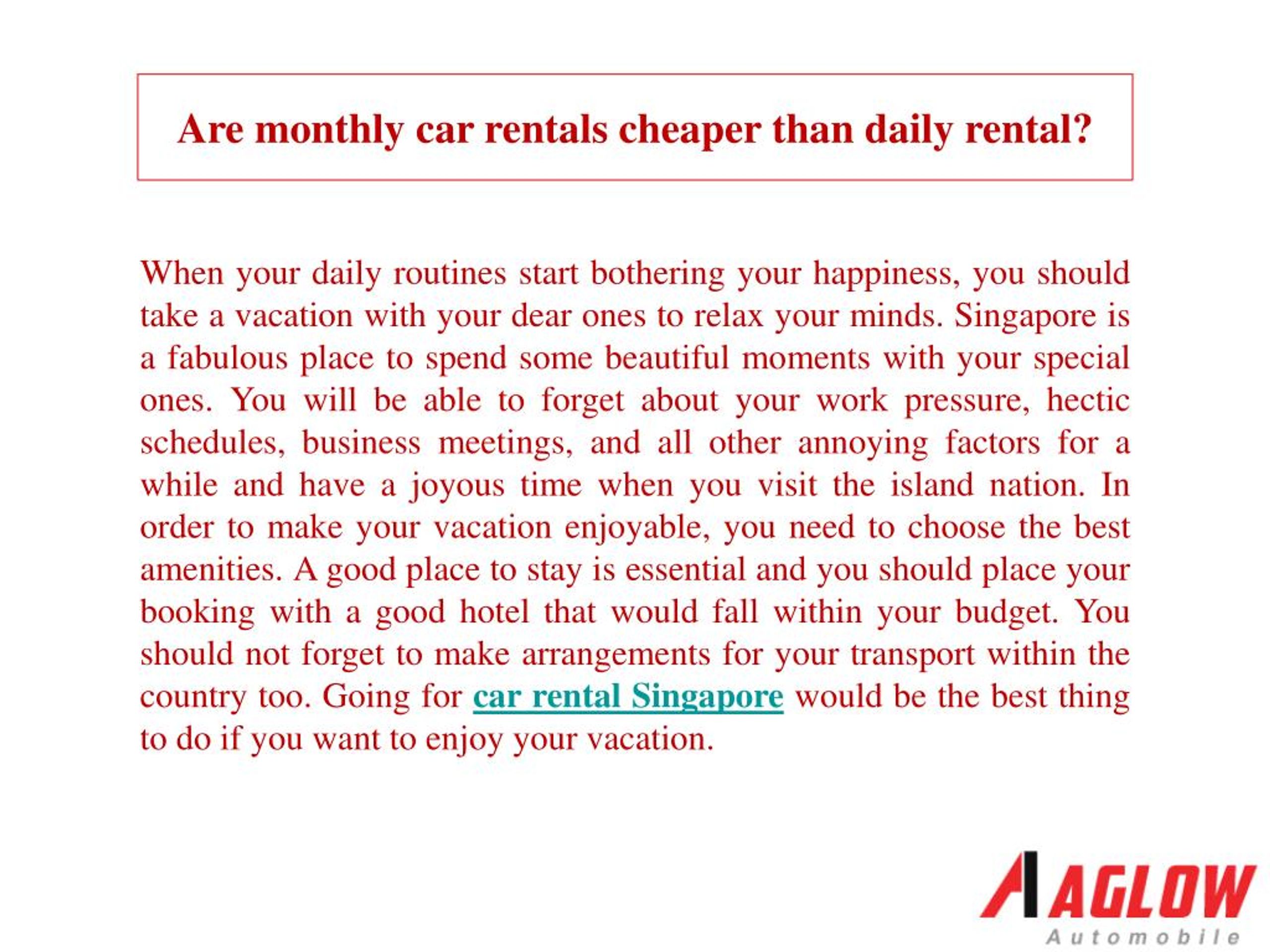 PPT Are monthly car rentals cheaper than daily rental? PowerPoint
