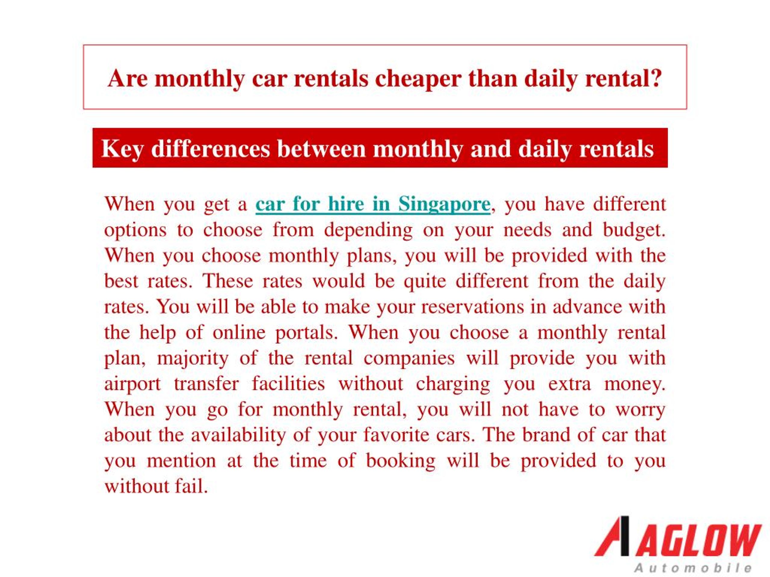 PPT Are monthly car rentals cheaper than daily rental? PowerPoint