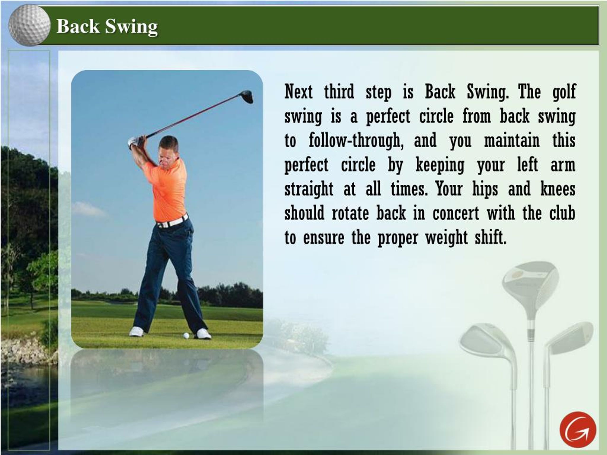 PPT Six Important Steps of the Golf Swing PowerPoint Presentation