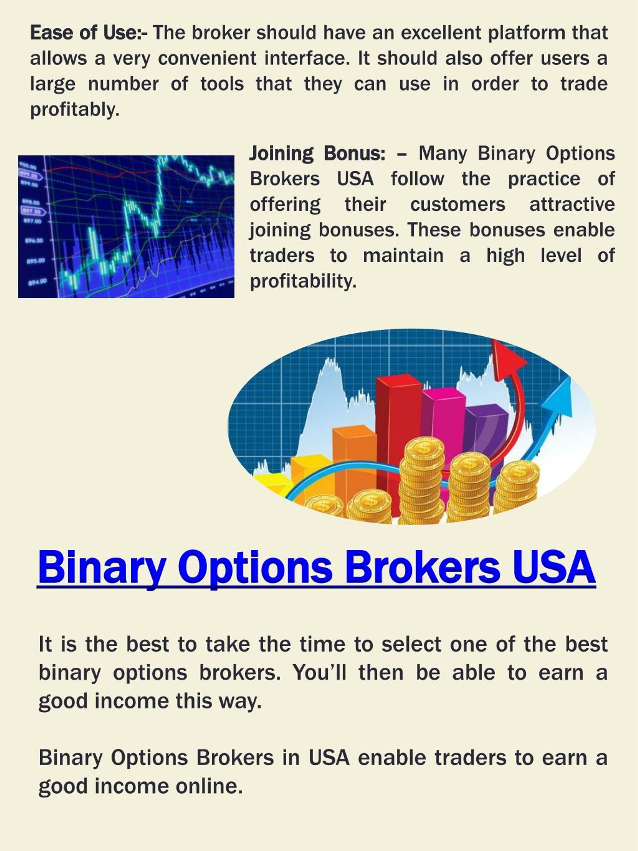 Binary Options USA Best Brokers In United States Of America