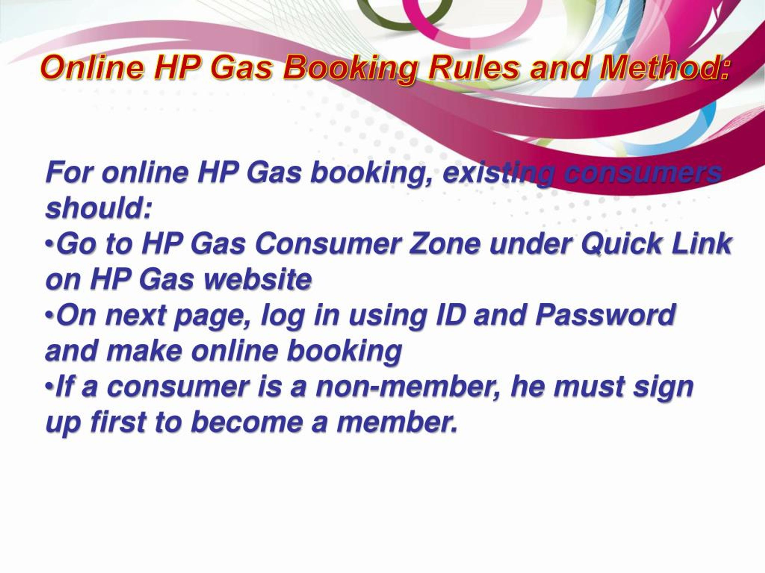 PPT HP Gas Refill Booking PowerPoint Presentation, free download ID