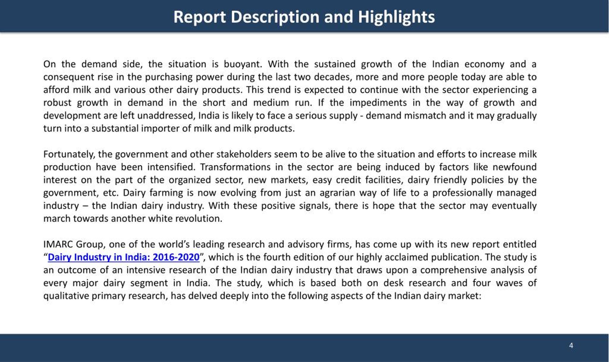 PPT Dairy Industry in India Volume Trends, Price PowerPoint