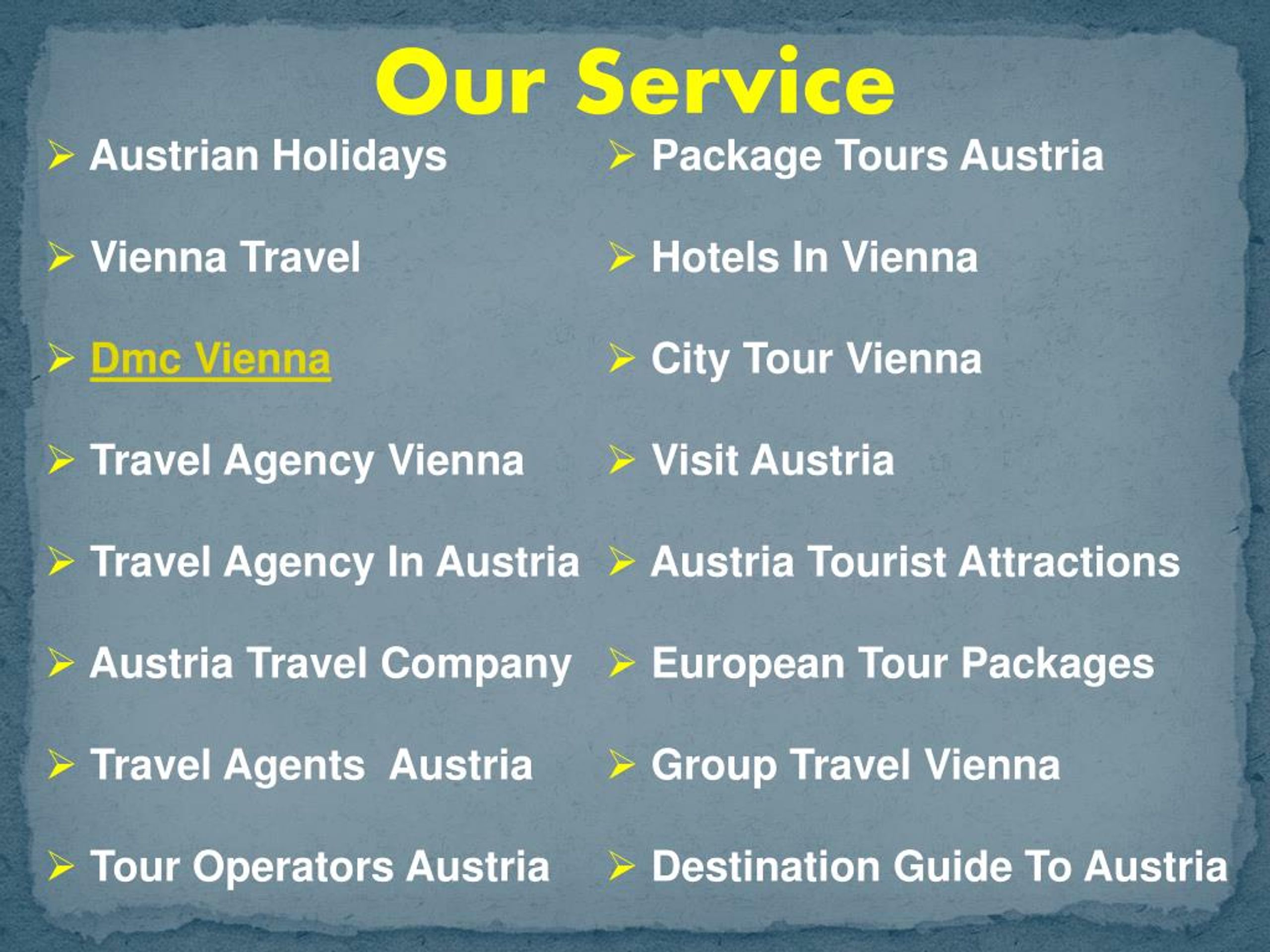 PPT Tour Operators Austria Travel Agency Austria